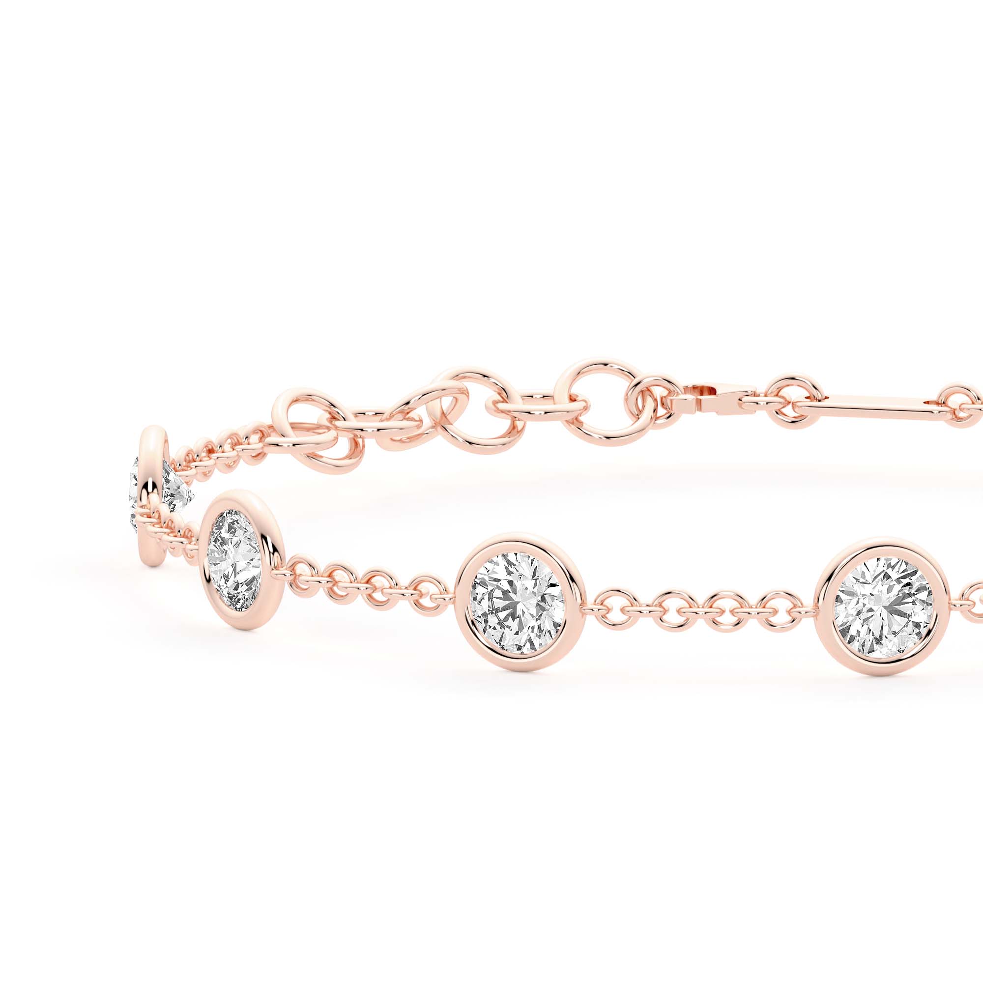 7 Stone Round Cut Station Bracelet