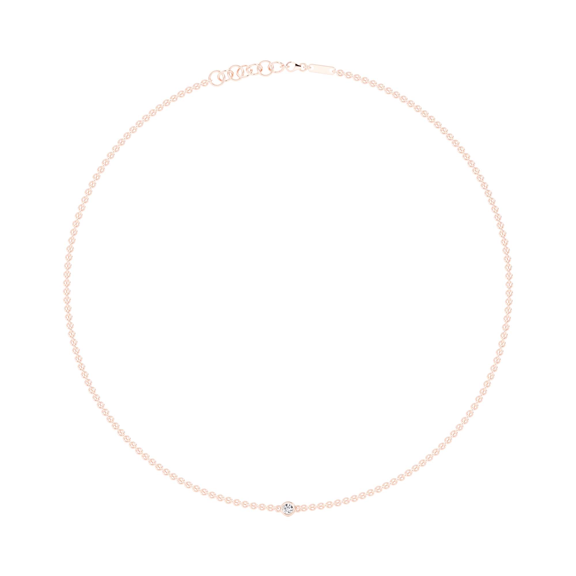 Single Stone Diamond Station Necklace