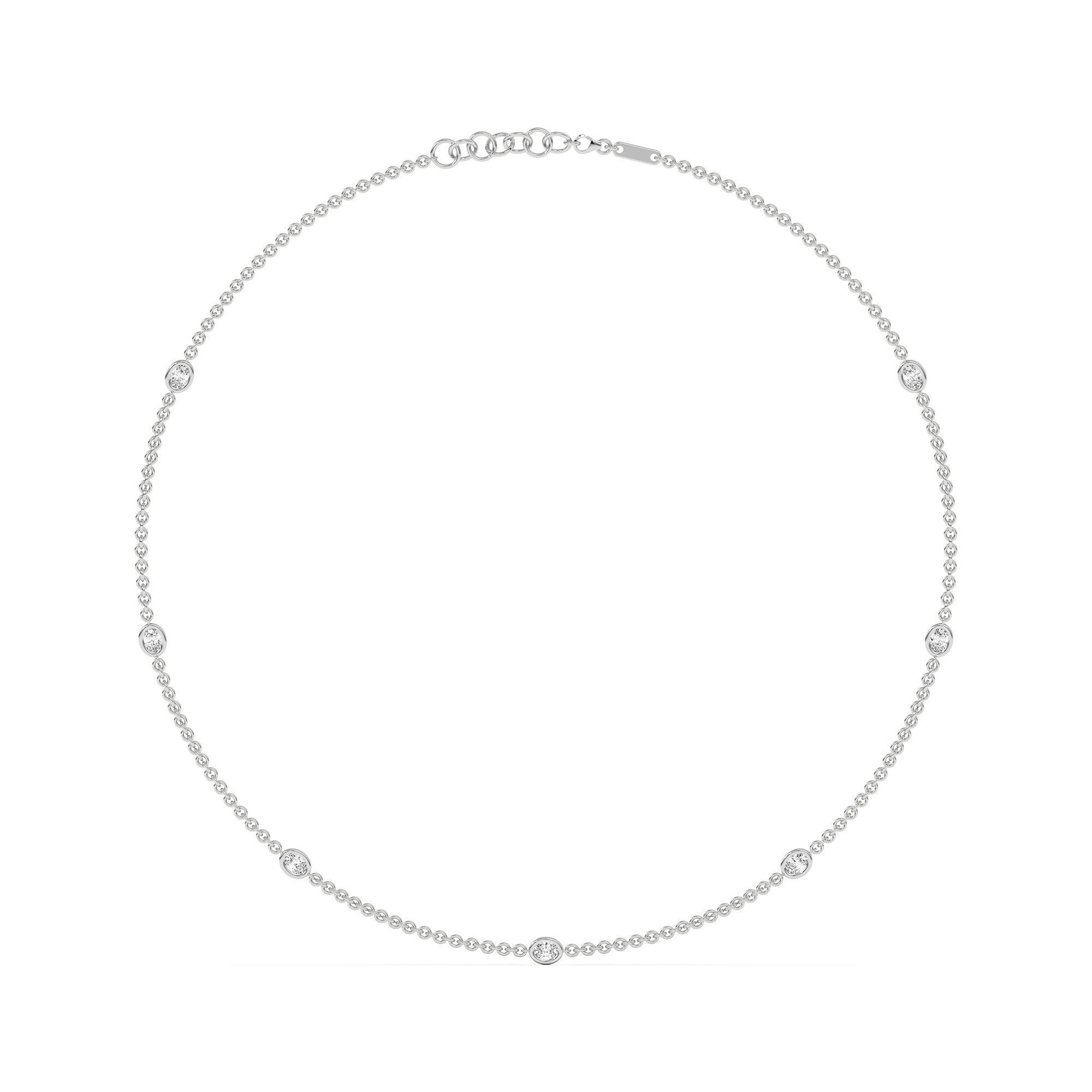 7 Stone Oval Cut Station Necklace