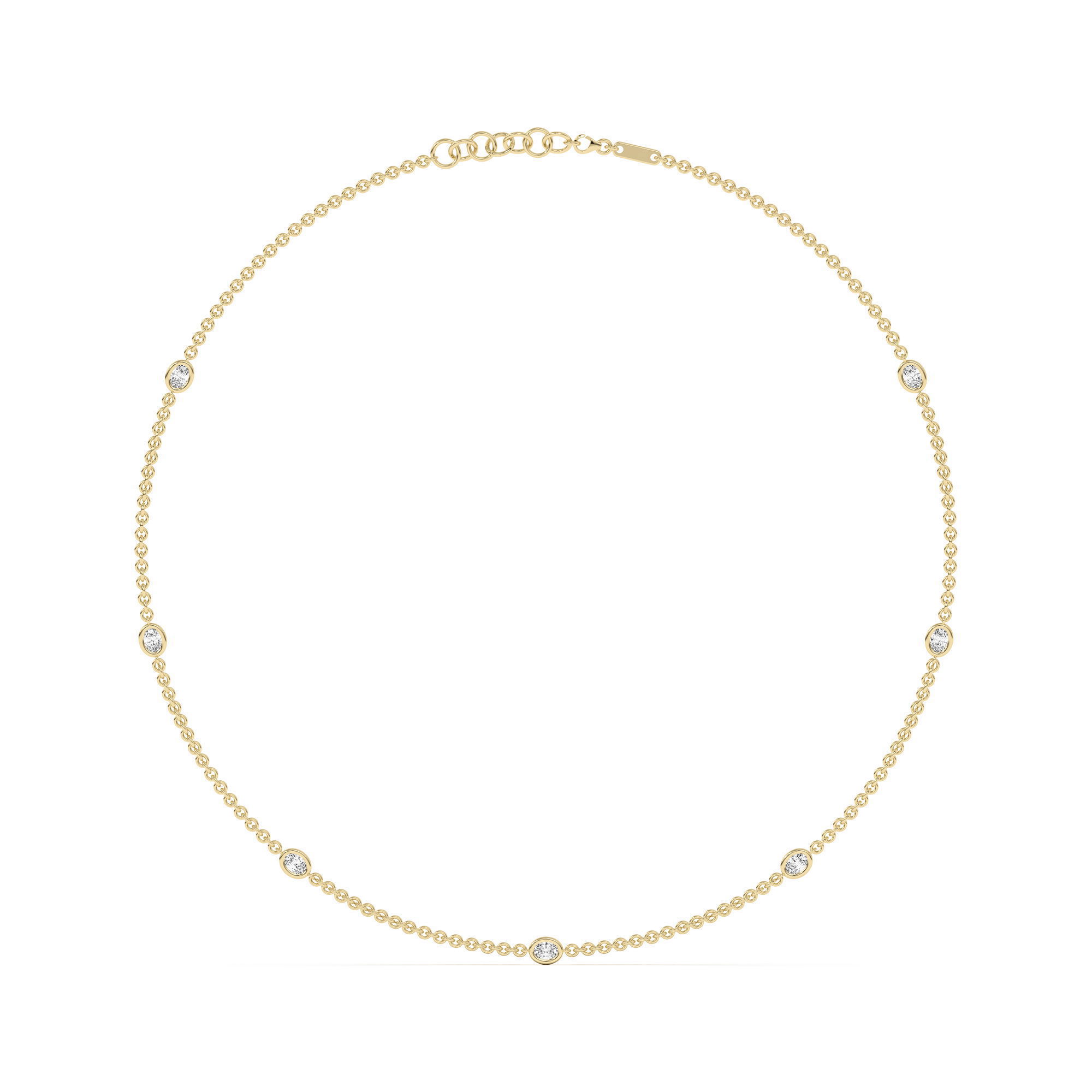 7 Stone Oval Cut Station Necklace