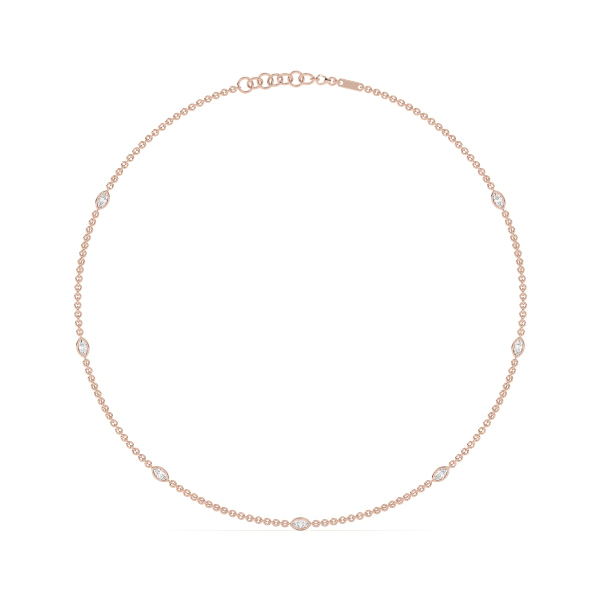 7 Stone Marquise Cut Station Necklace
