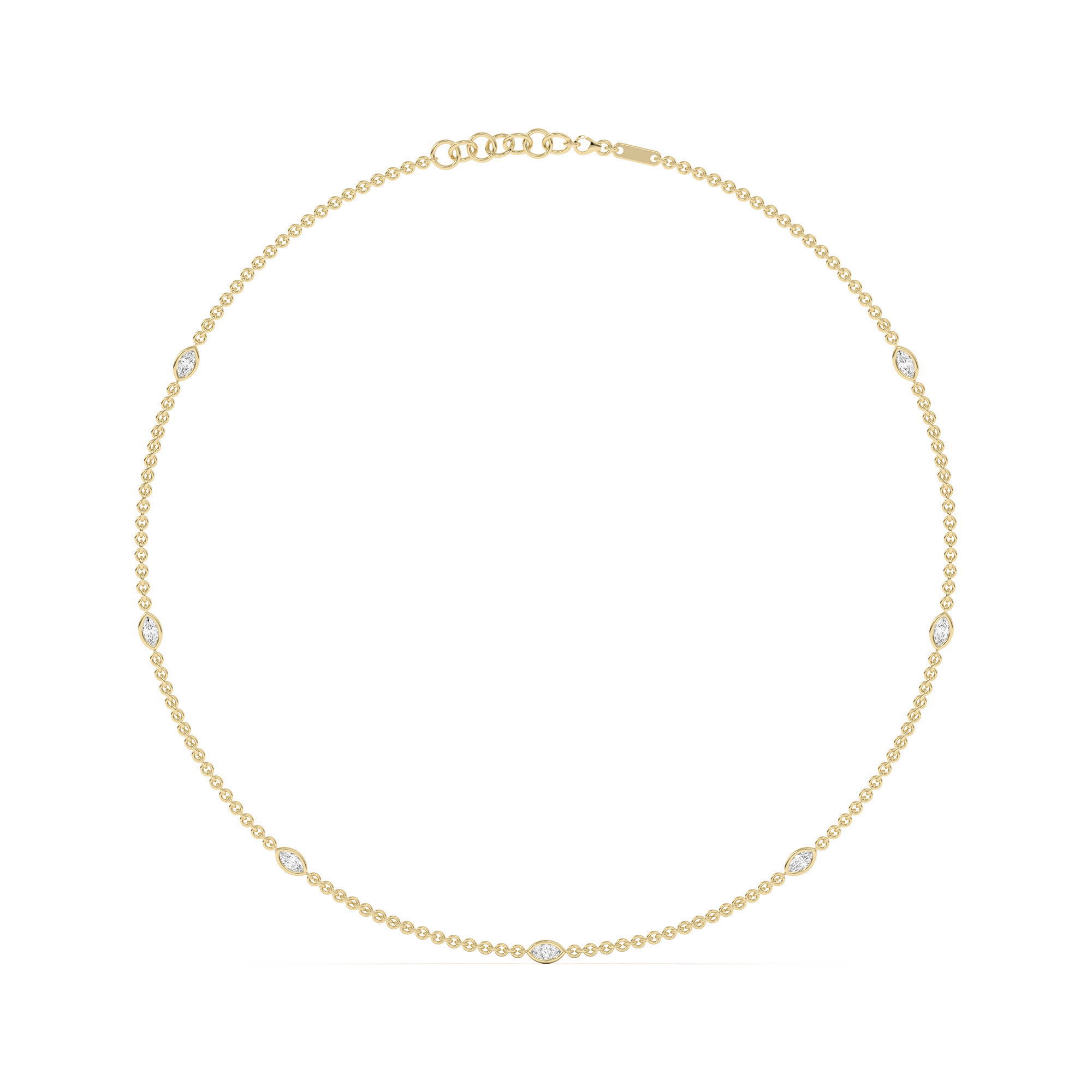 7 Stone Marquise Cut Station Necklace