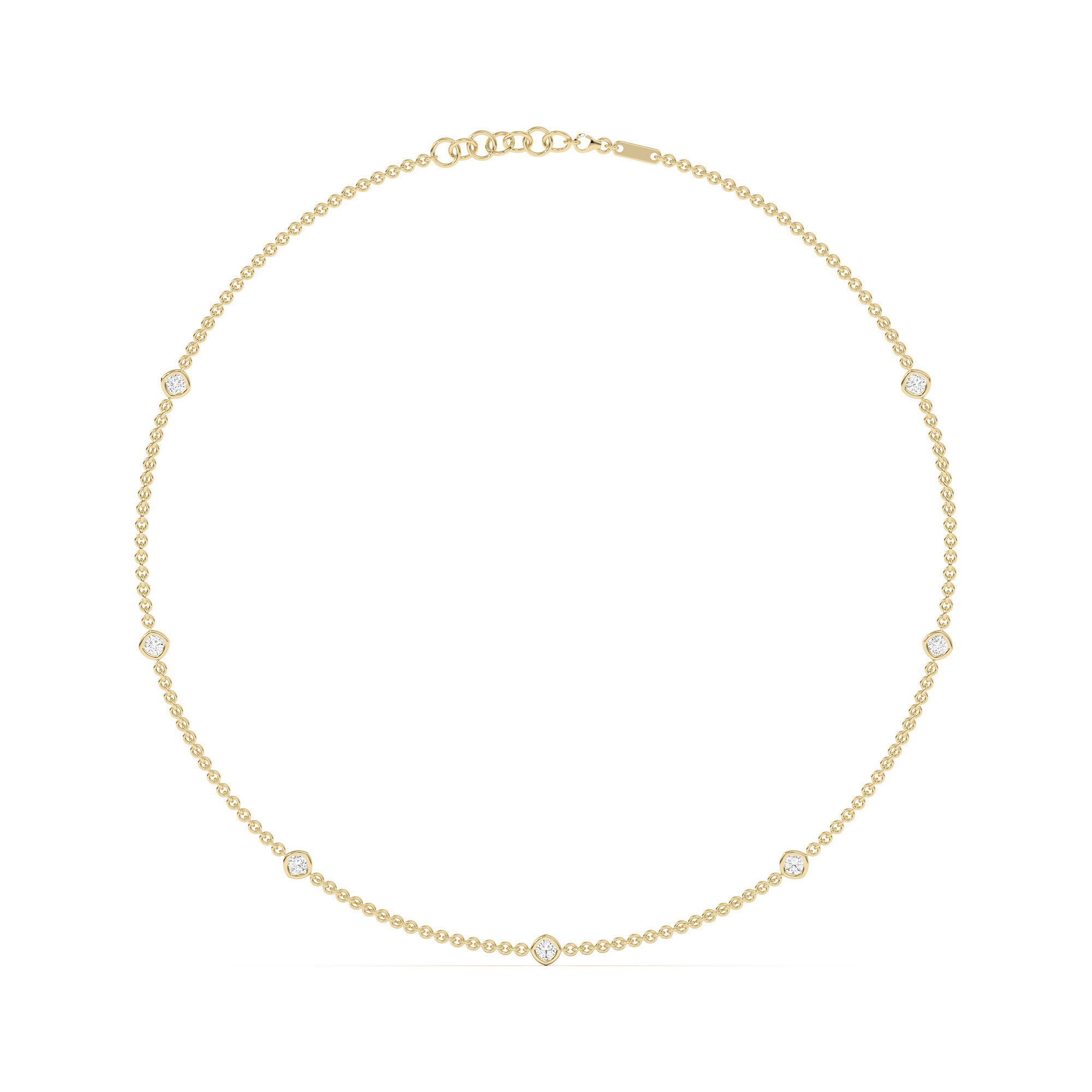 7 Stone Cushion Cut Station Necklace