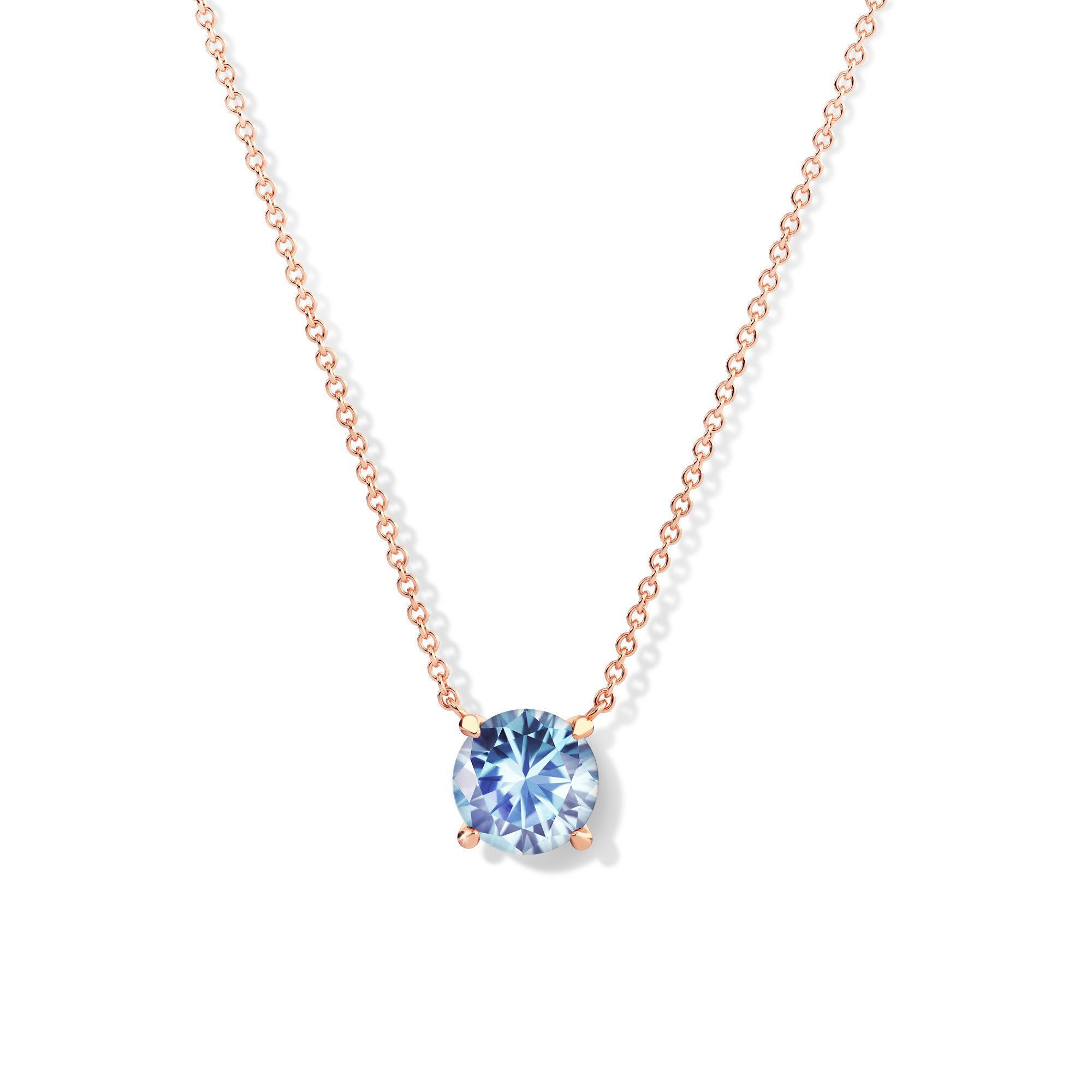 Claw Prong Basket Set Necklace Sky Blue NanoSital