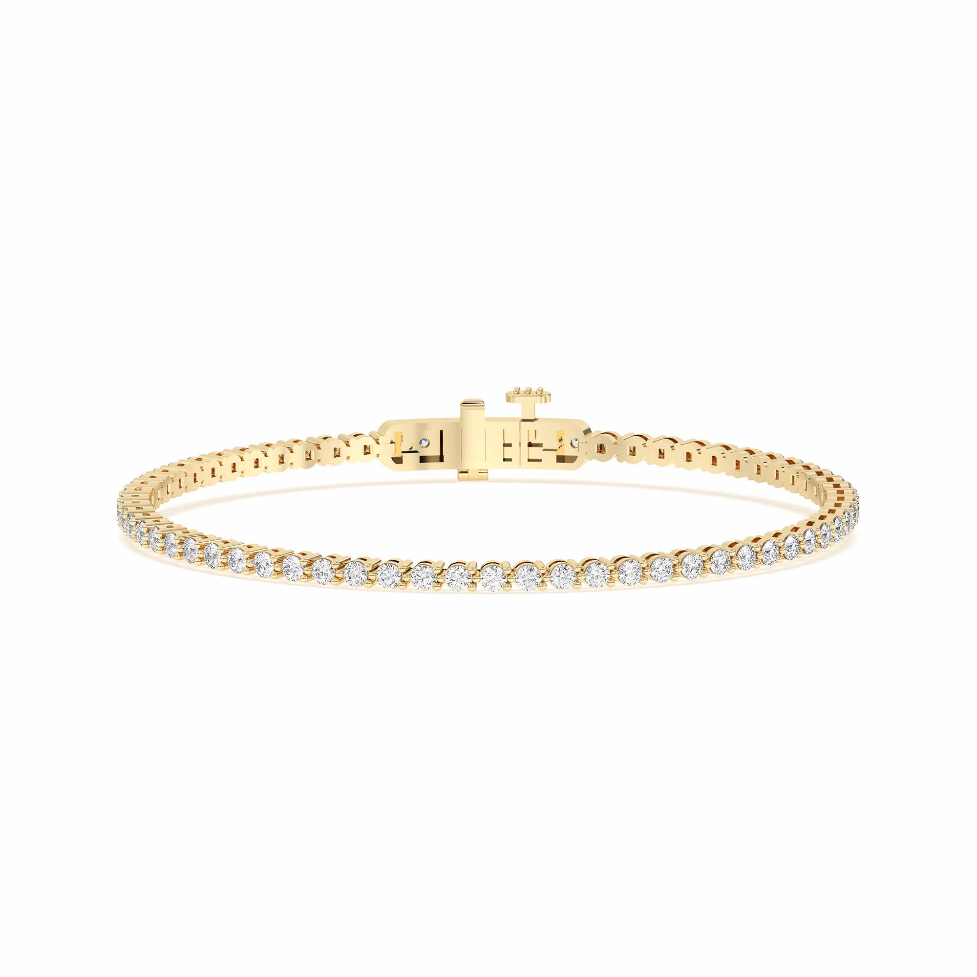 3 Prong Round Cut Tennis Bracelet