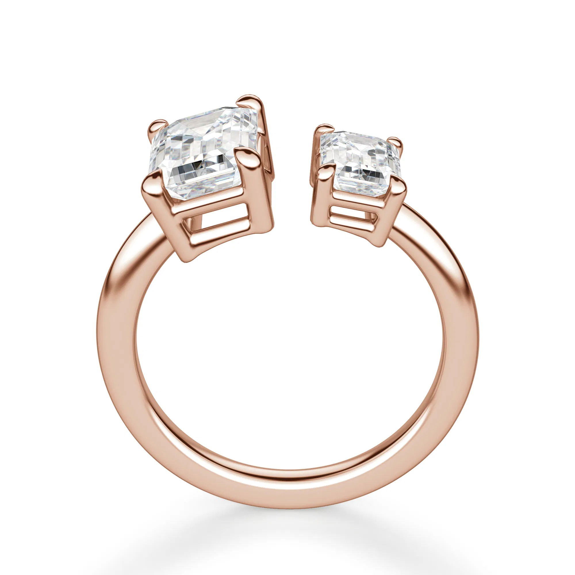 Toi et Moi Emerald Cut Engagement Ring