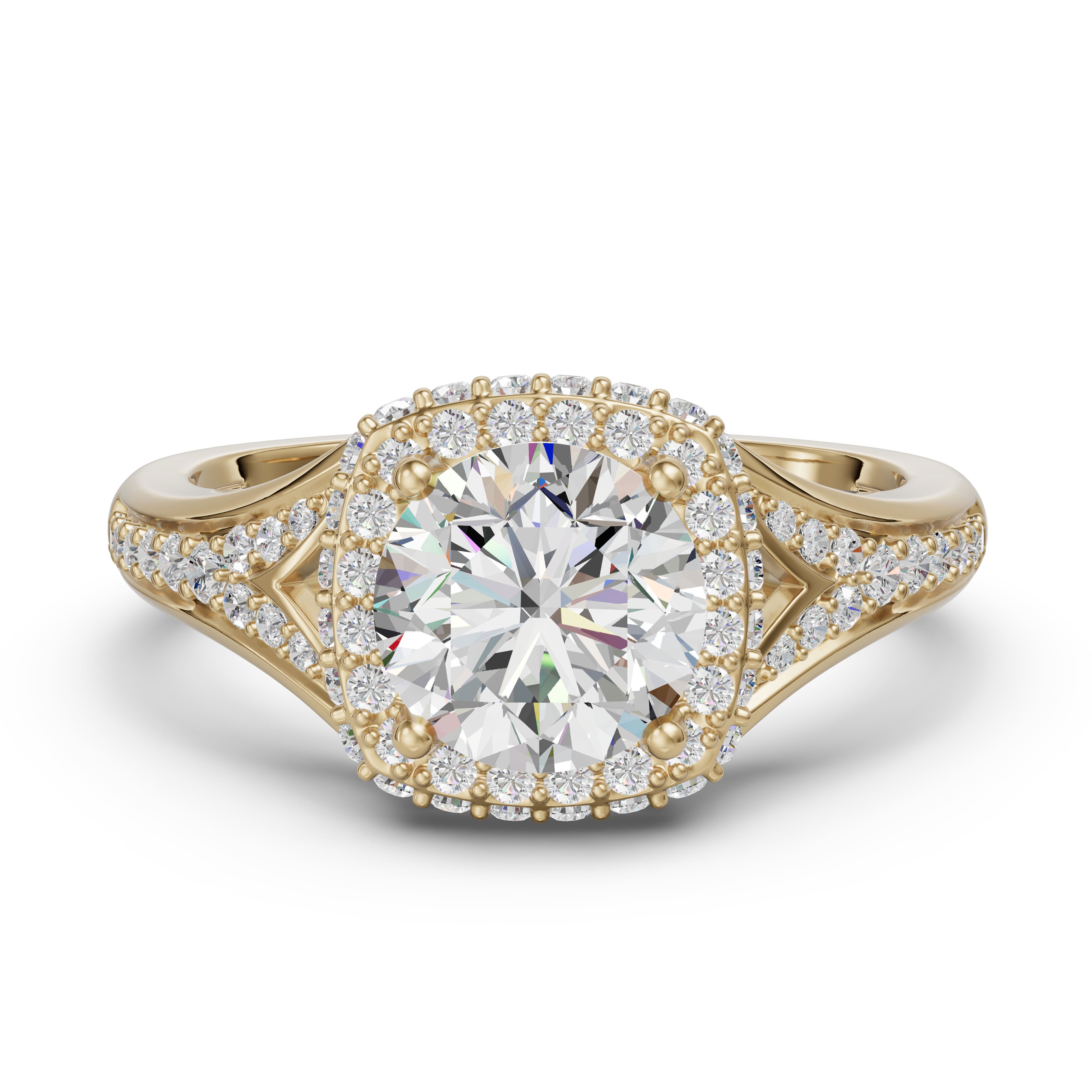 Accented Halo Engagement Ring