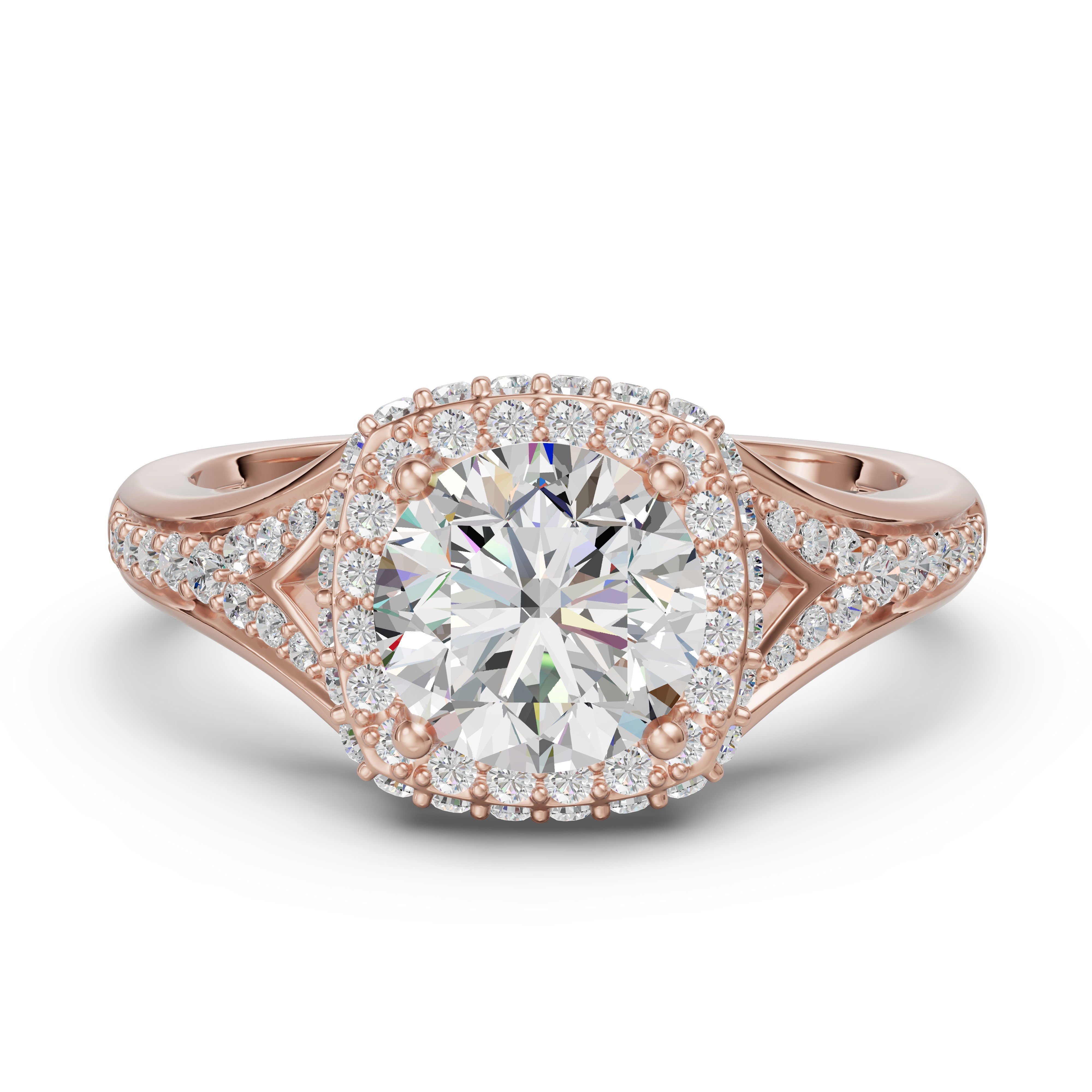 Accented Halo Engagement Ring