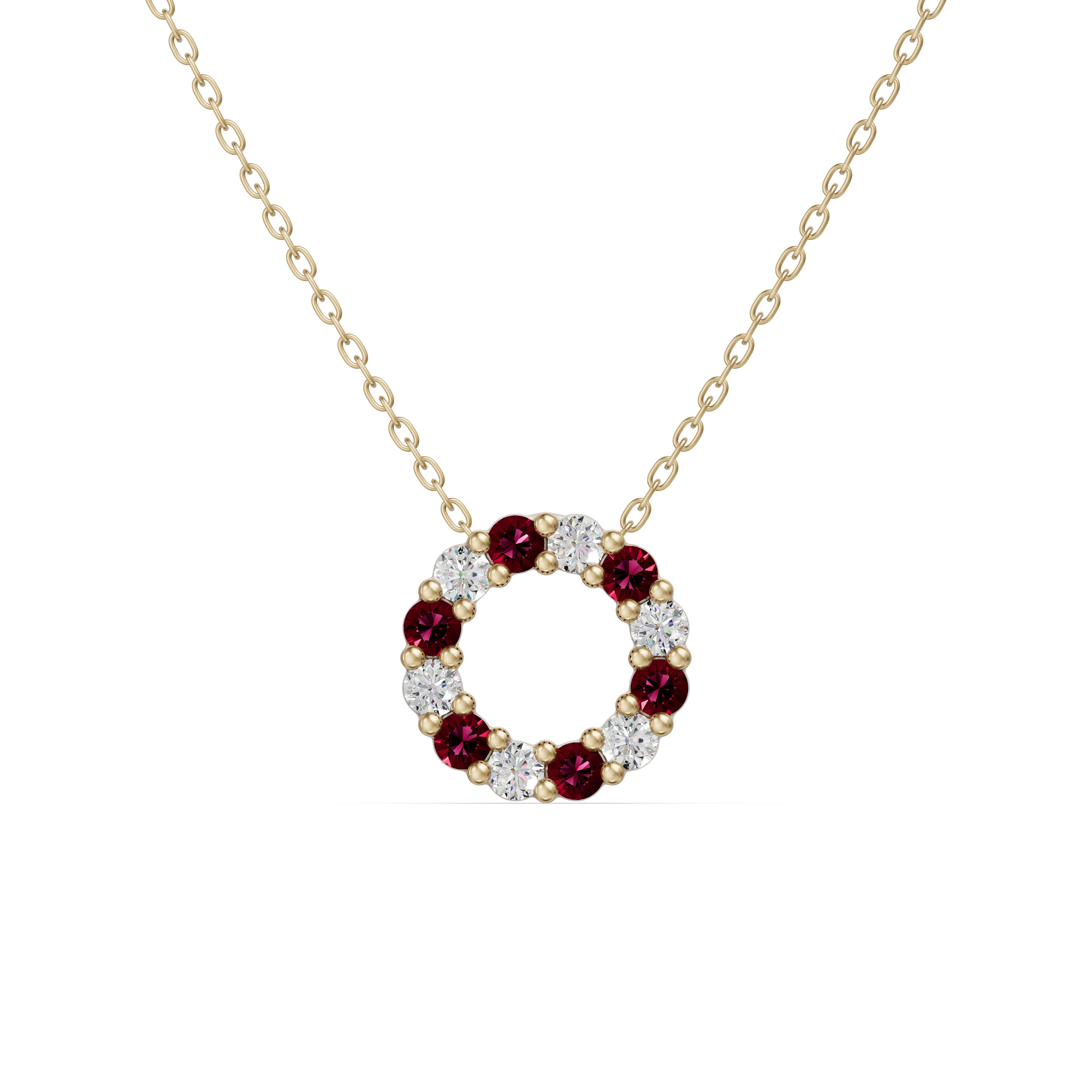 Accented Circle Pendant 0.25ct - Ruby