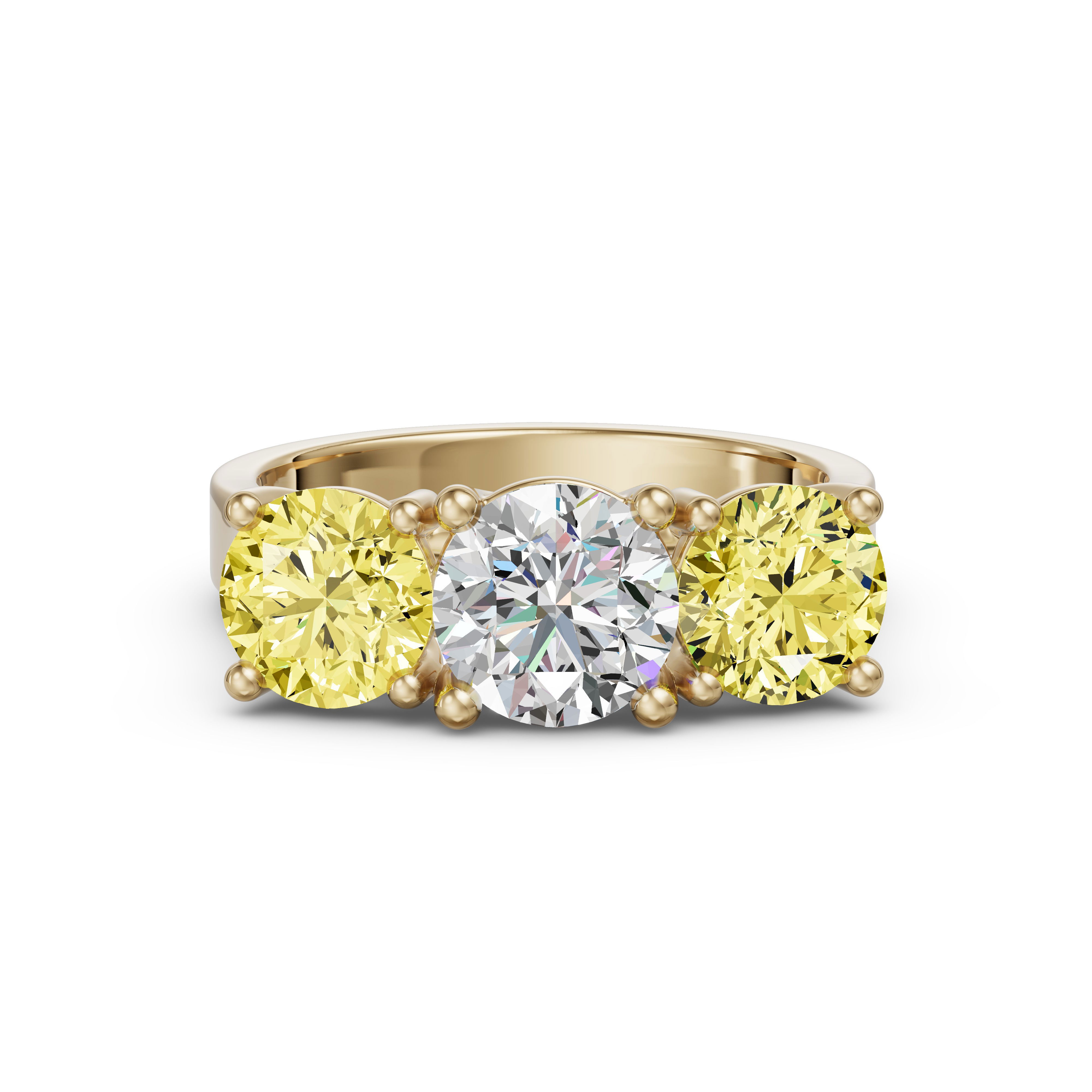 Open Arms Round Cut Engagement Ring - Canary