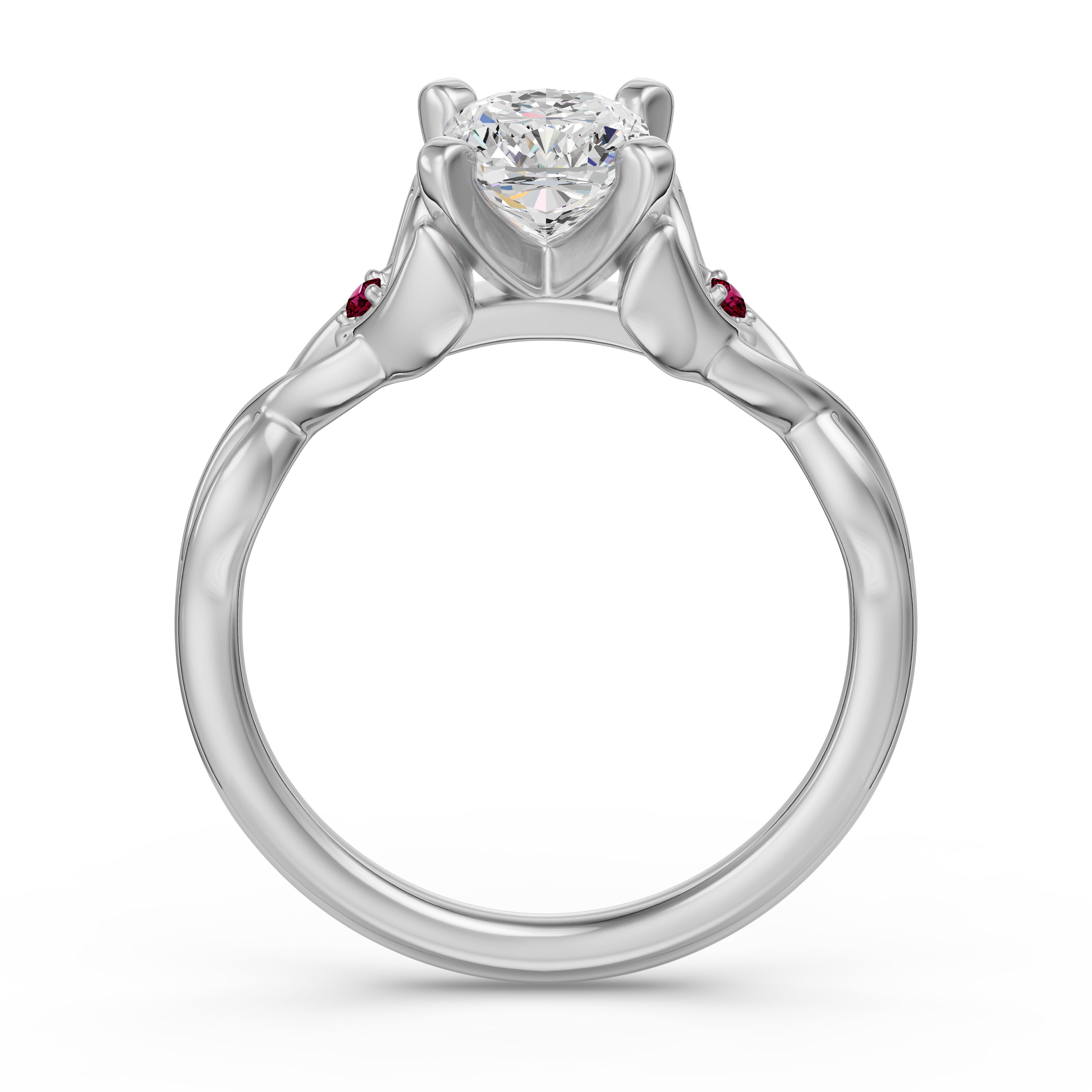 Celtic Knot Cushion Cut Engagement Ring - Ruby
