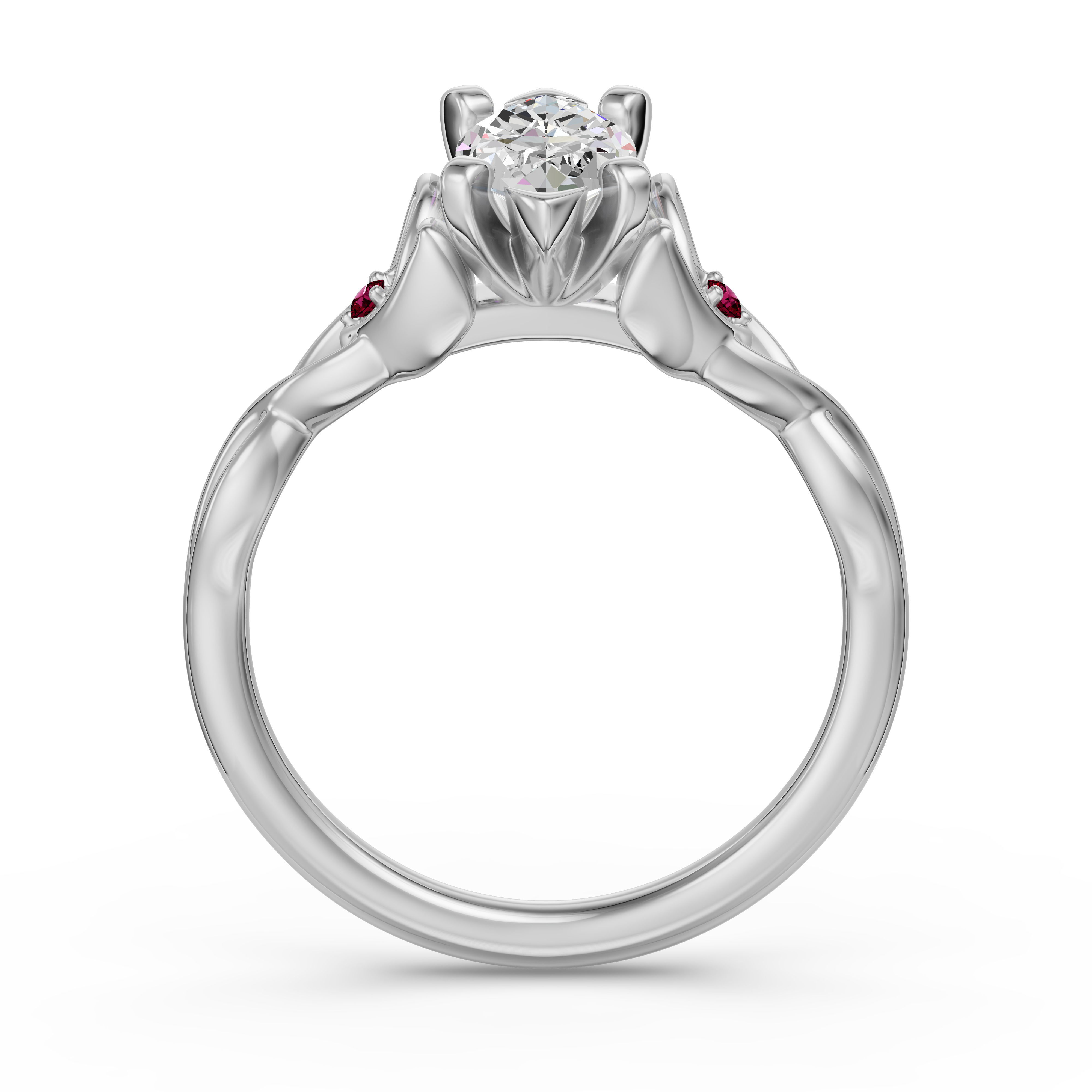 Celtic Knot Marquise Cut Engagement Ring - Ruby