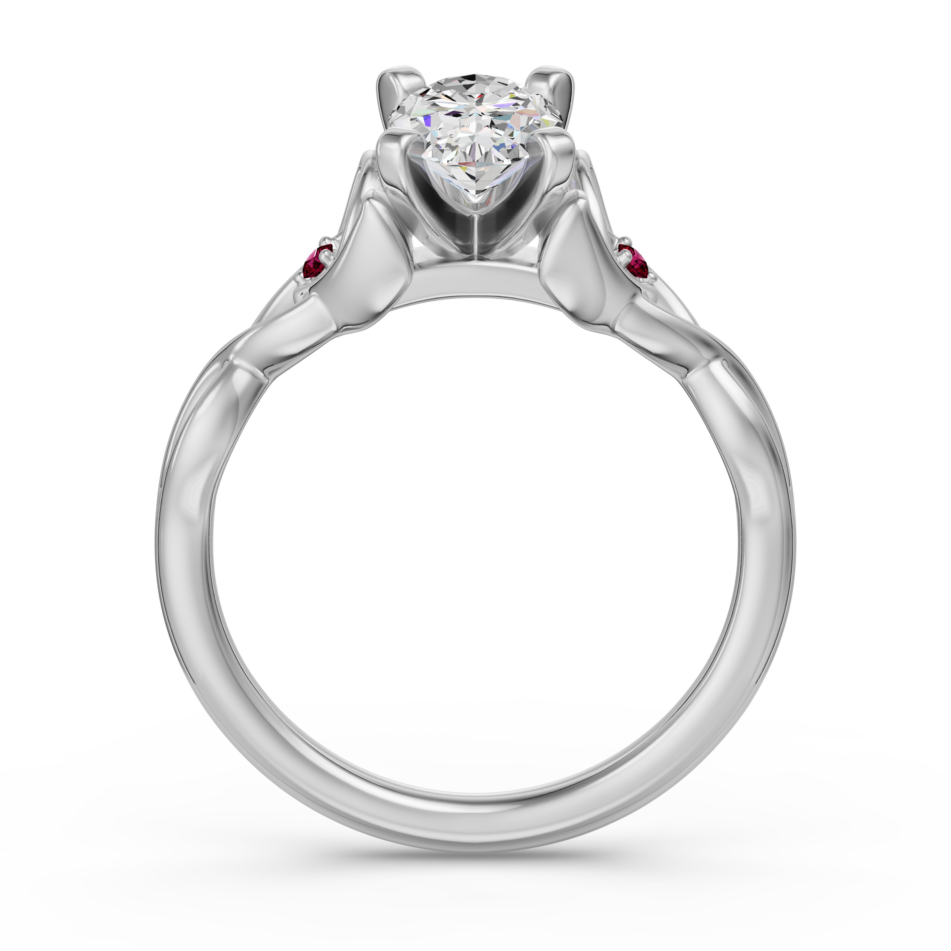 Celtic Knot Oval Cut Engagement Ring - Ruby