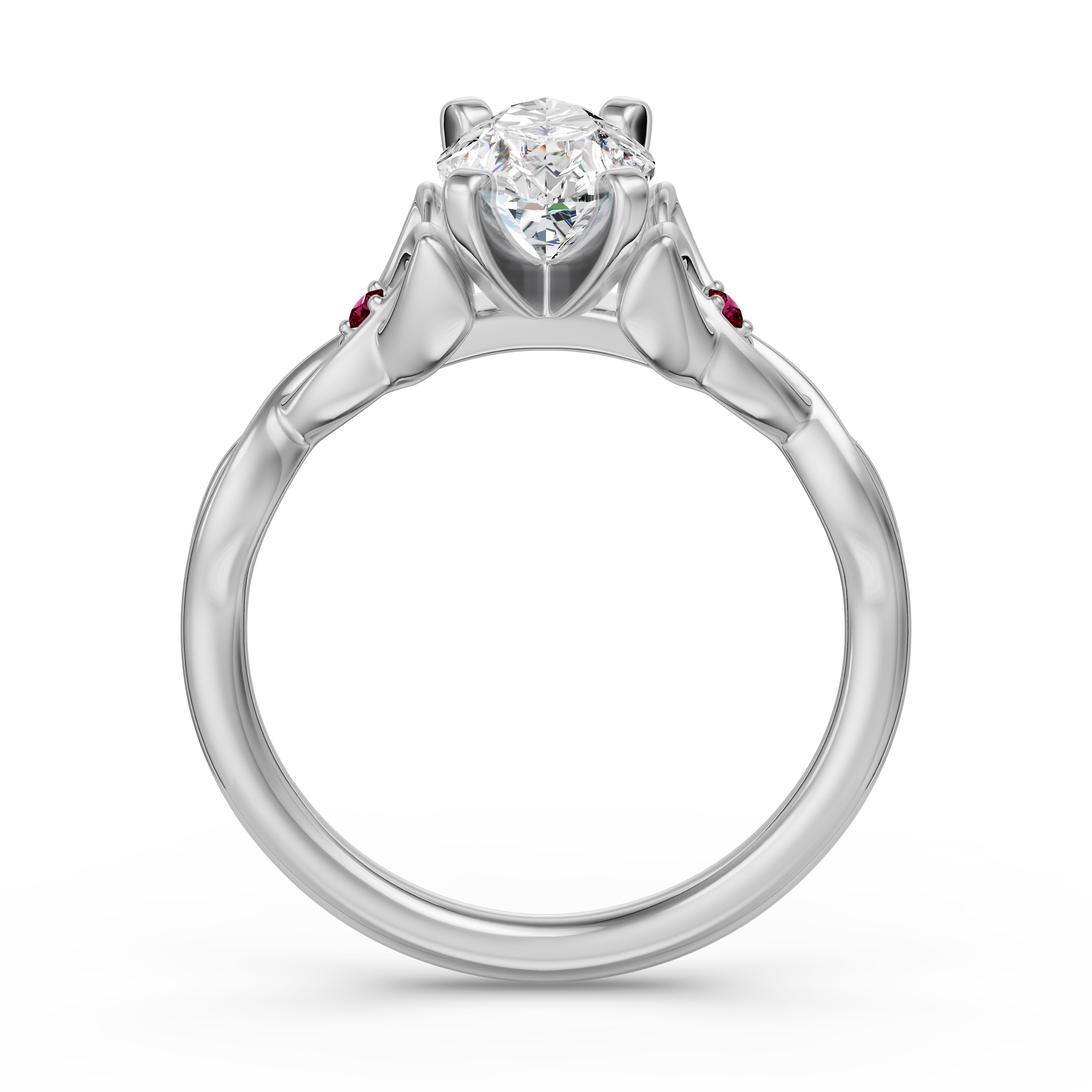 Celtic Knot Pear Cut Engagement Ring - Ruby