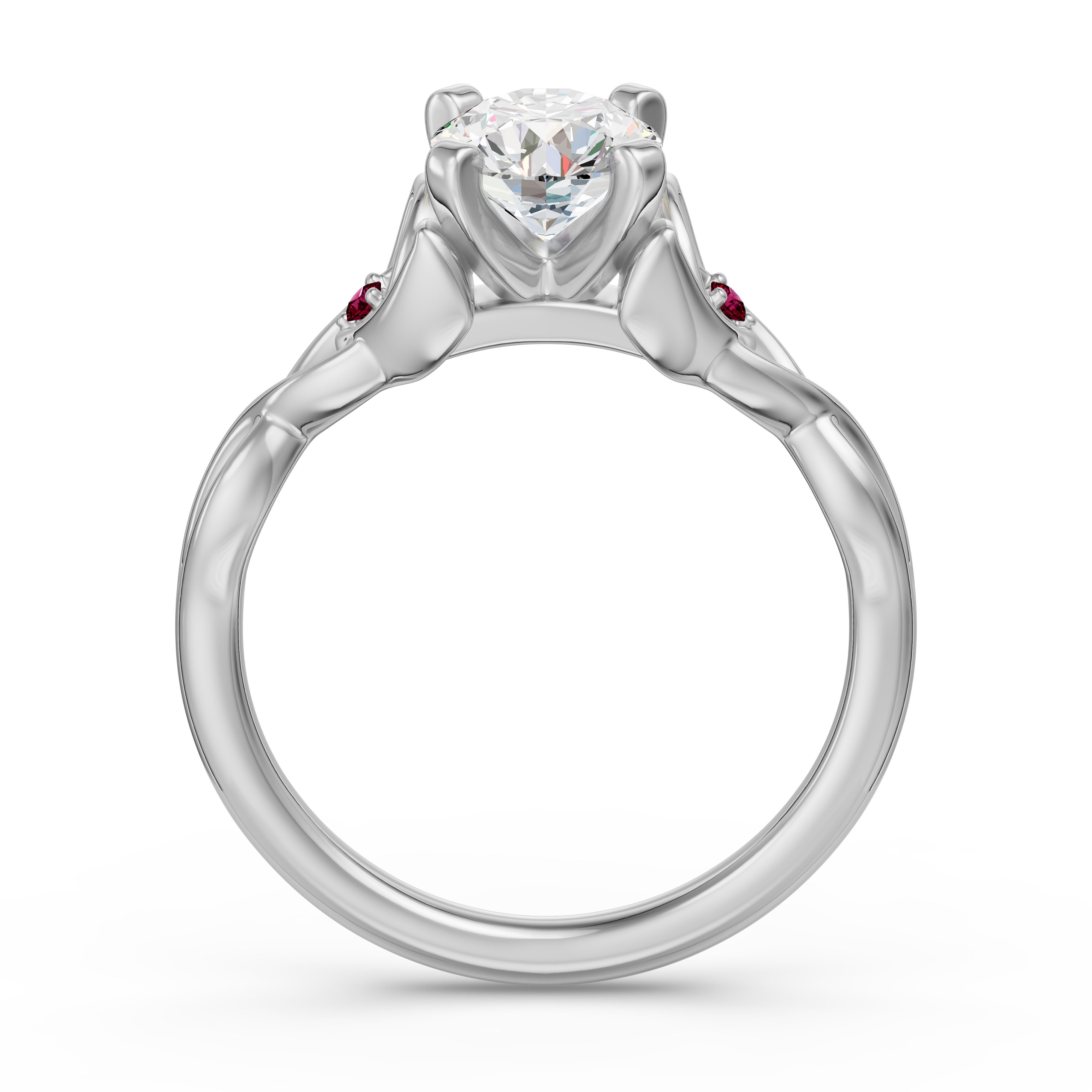 Celtic Knot Round Cut Engagement Ring - Ruby
