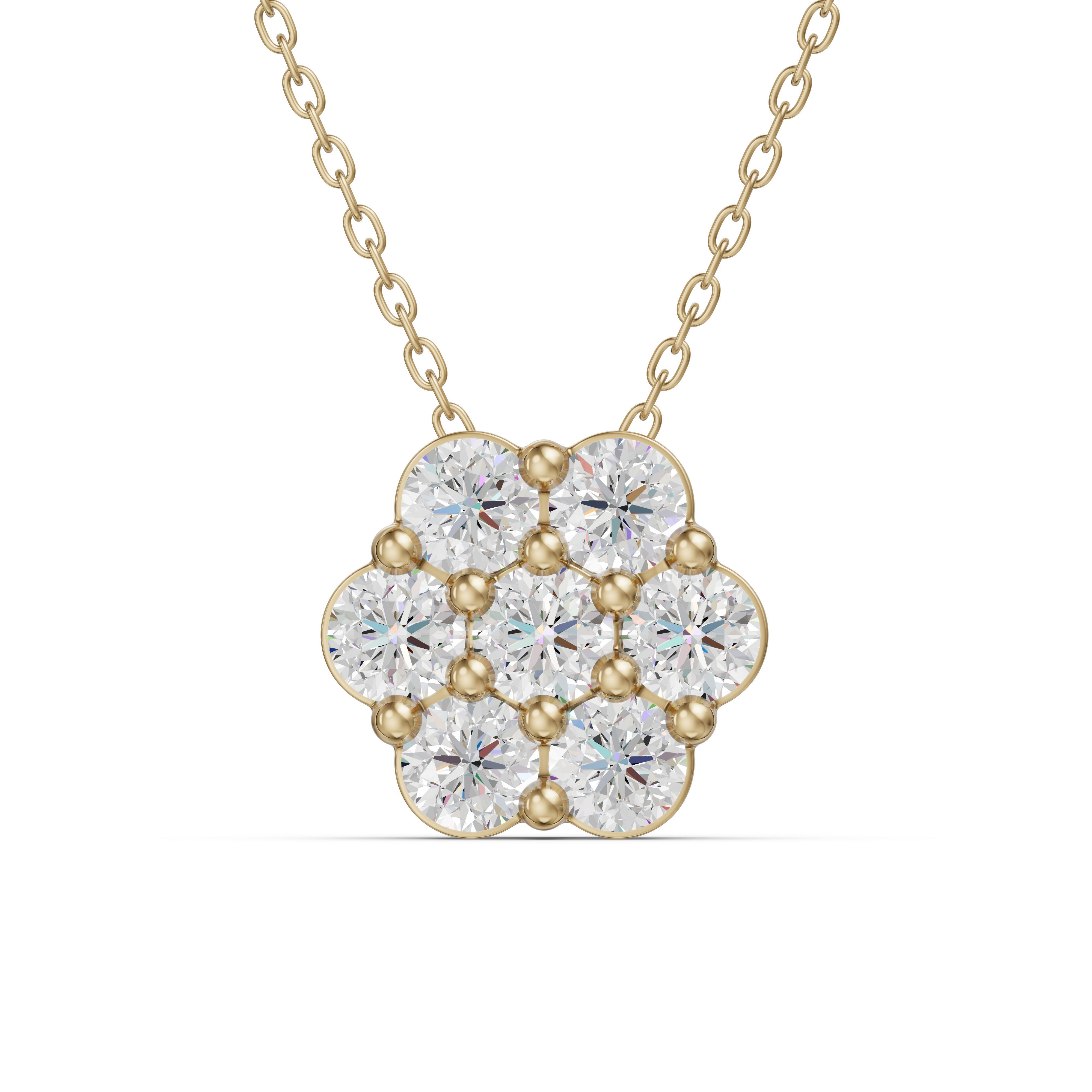 Round Cut Cluster Pendant