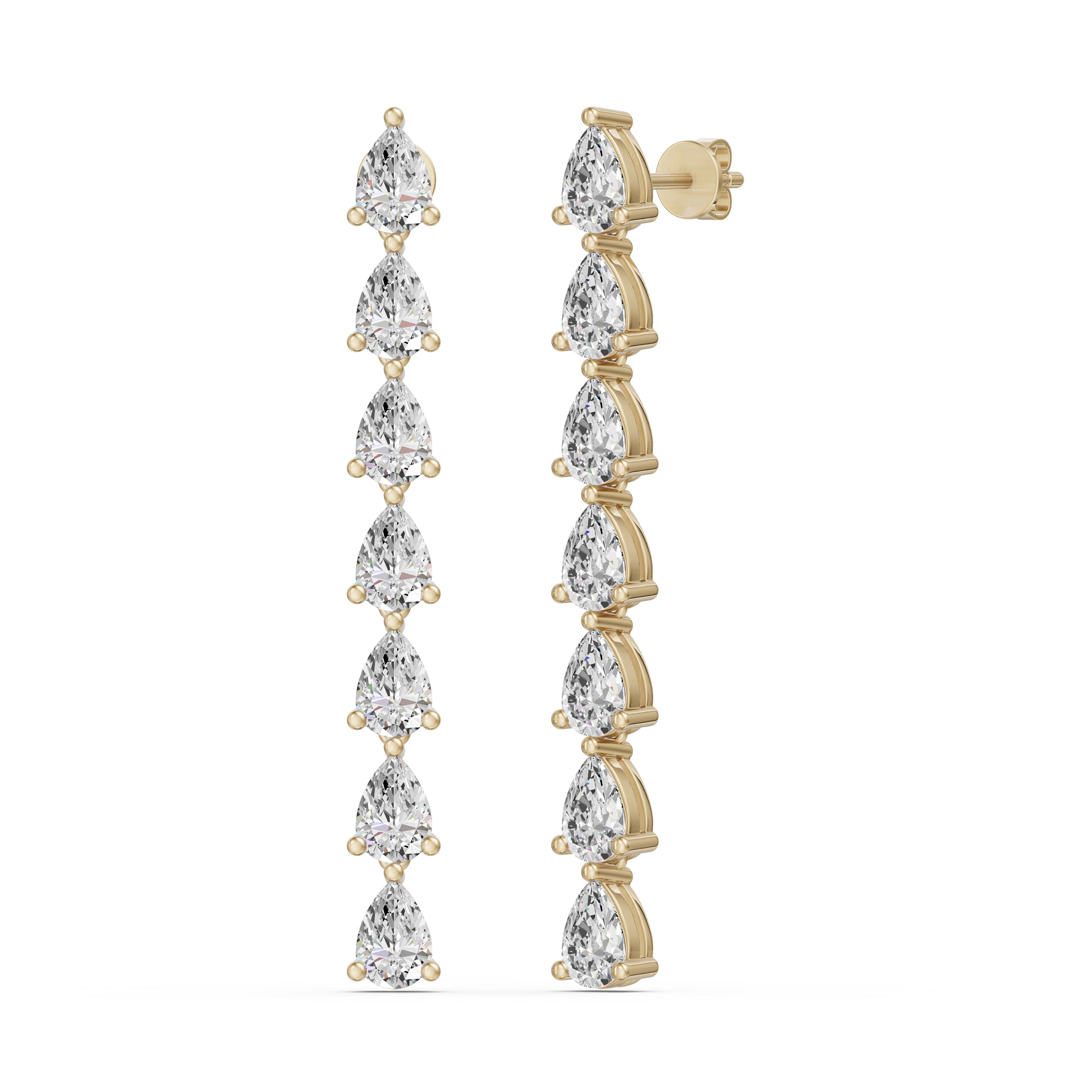 Pear Cut Dangle Earrings