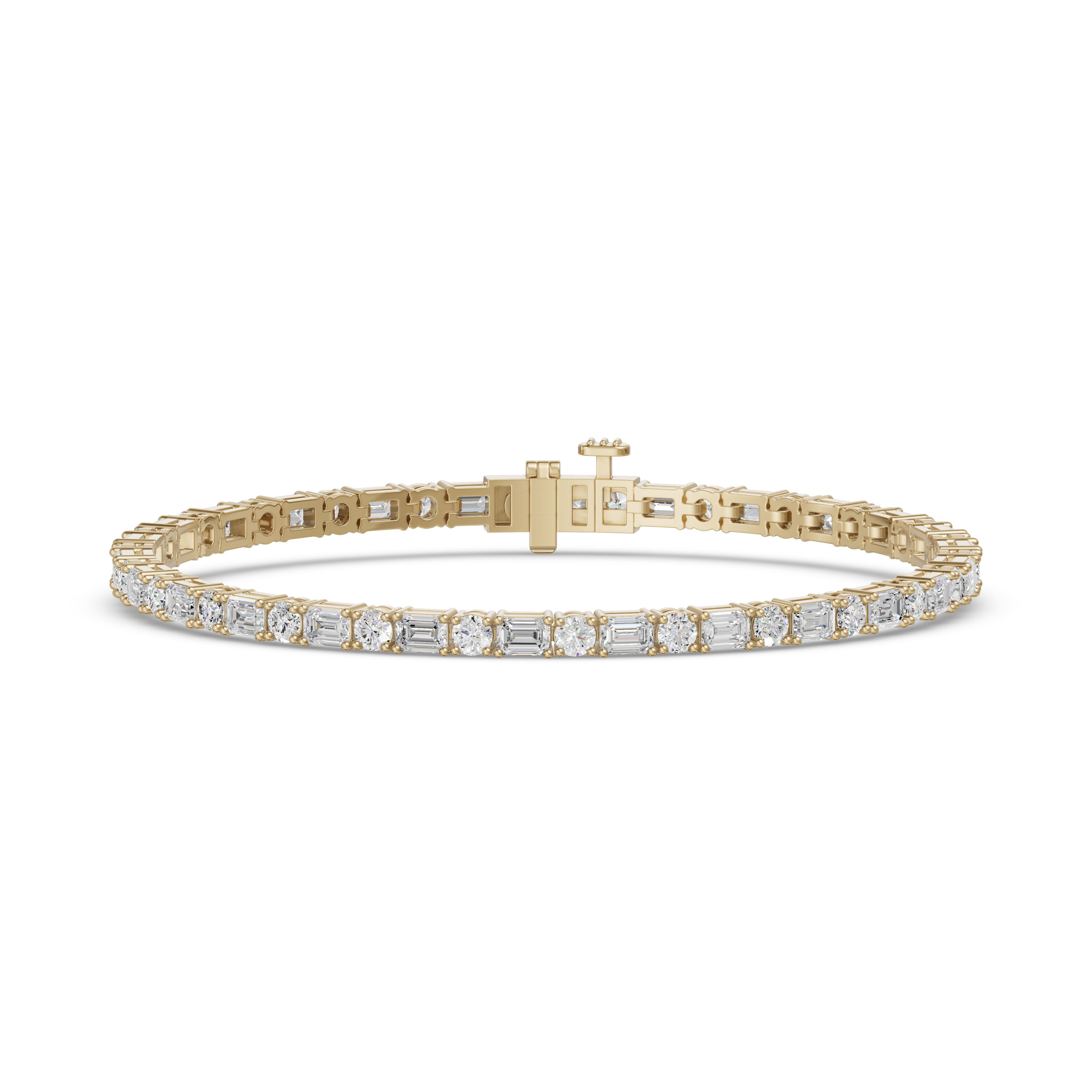 Round and Emerald Cut Tennis Bracelet