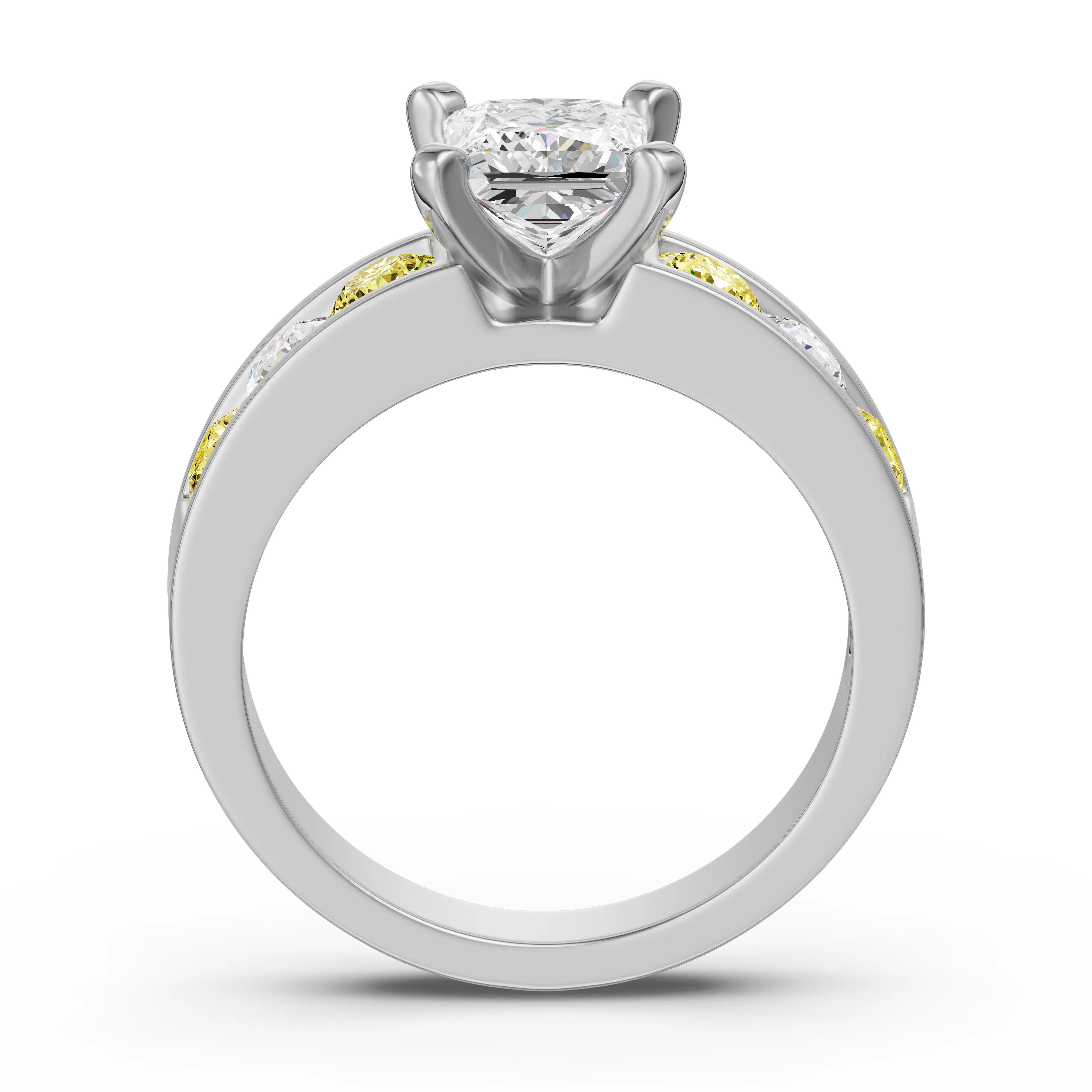 Diamond Diva Princess Cut Engagement Ring - Canary