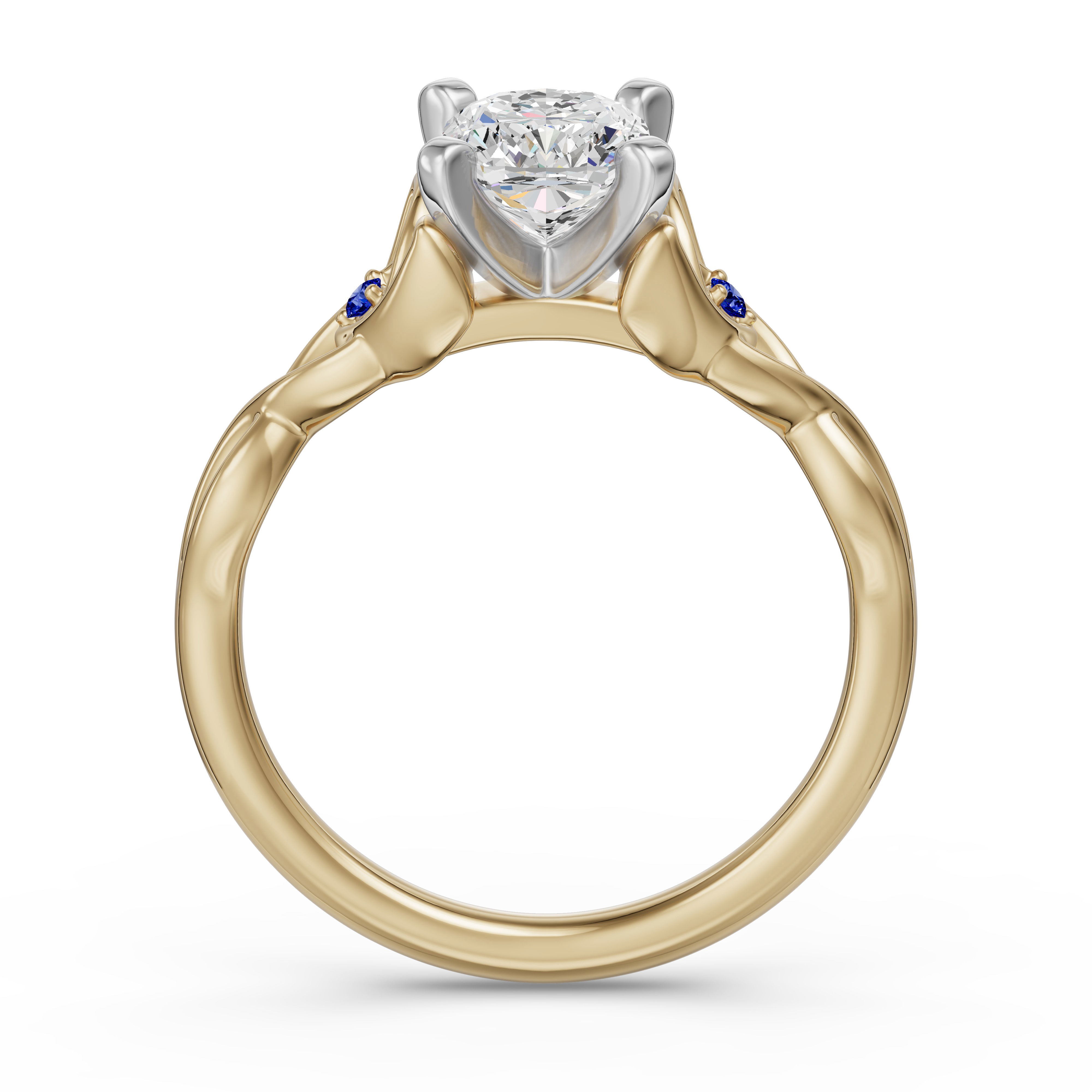 Celtic Knot Cushion Cut Engagement Ring - Sapphire