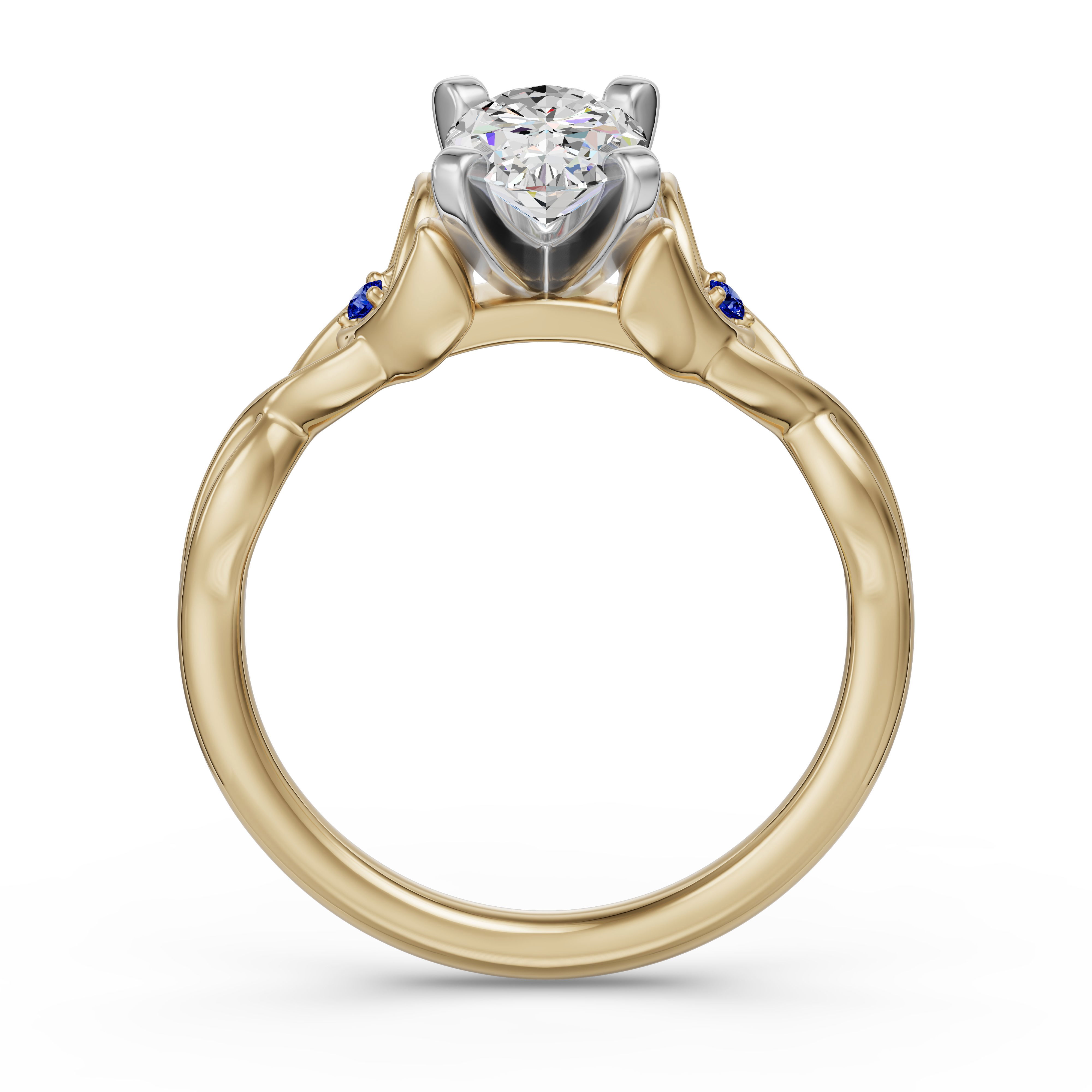 Celtic Knot Oval Cut Engagement Ring - Sapphire
