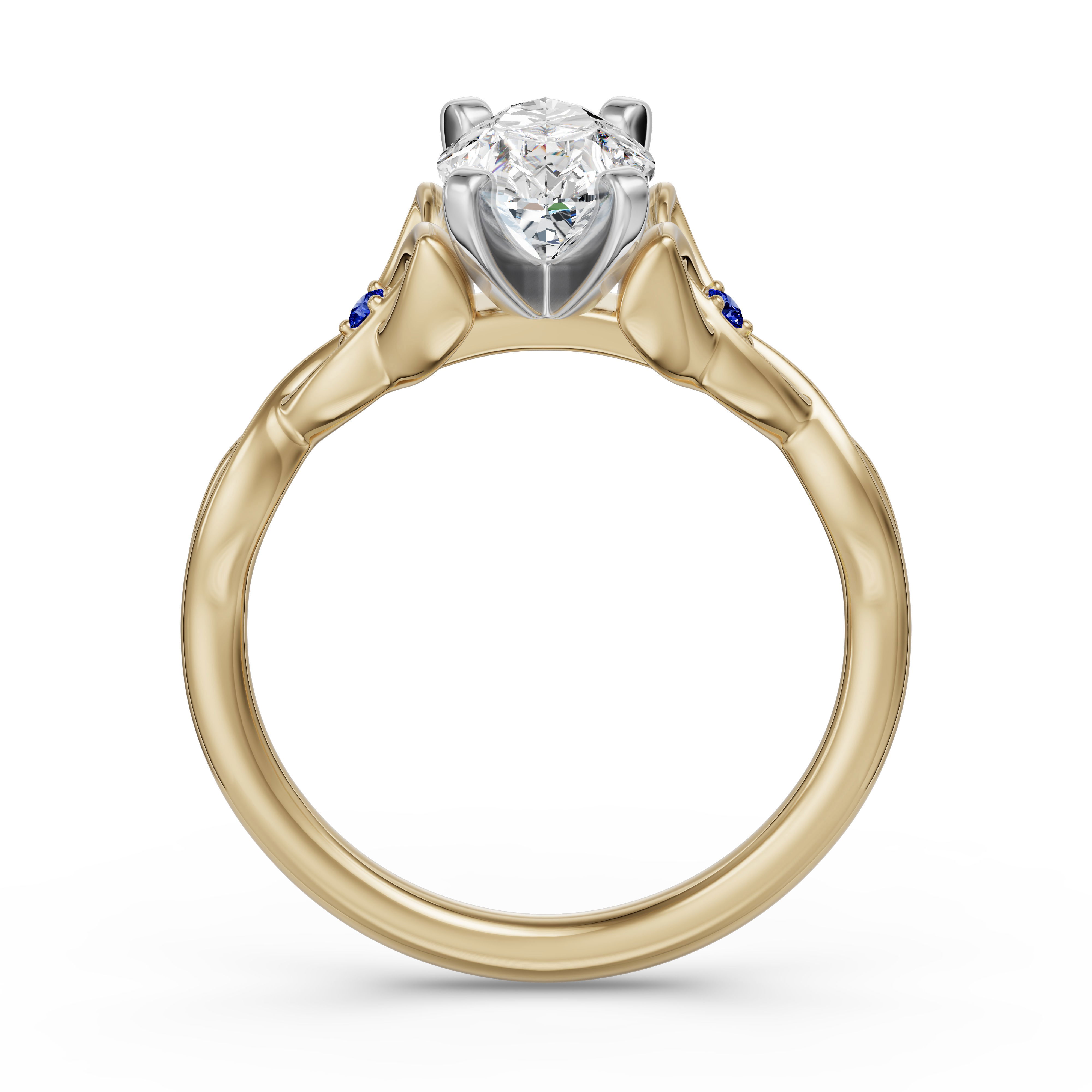 Celtic Knot Pear Cut Engagement Ring - Sapphire