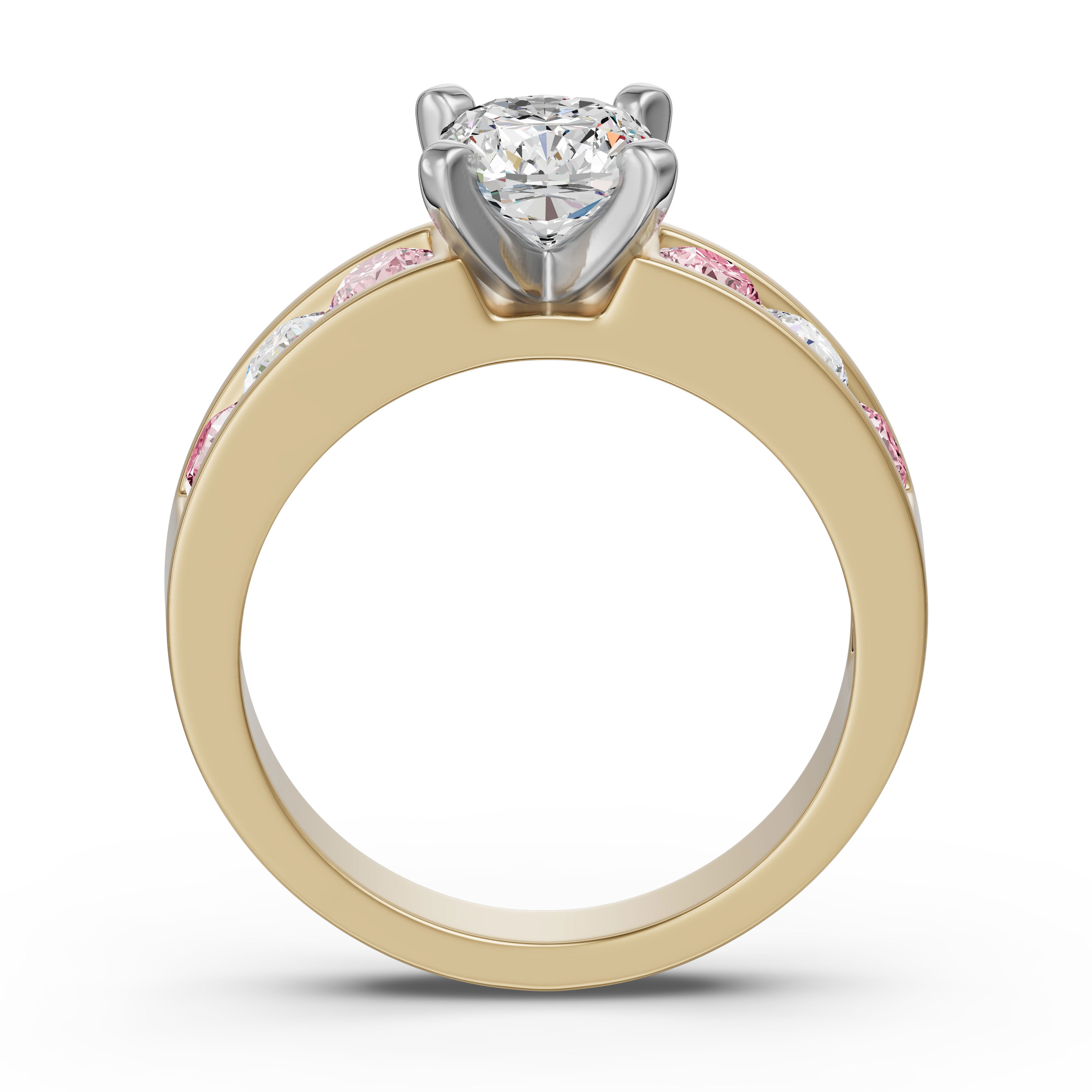 Diamond Diva Cushion Cut Engagement Ring - Rose