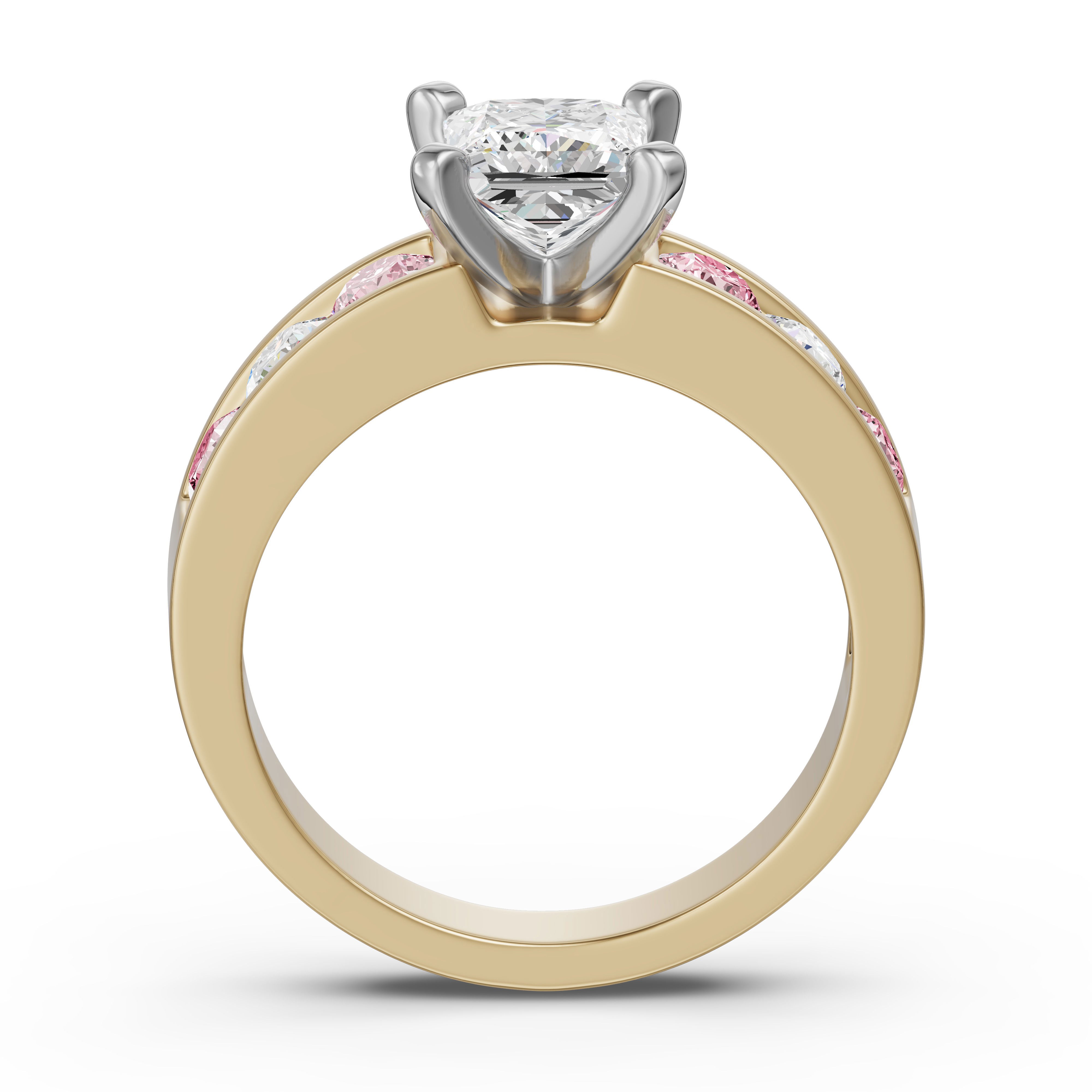 Diamond Diva Princess Cut Engagement Ring - Rose