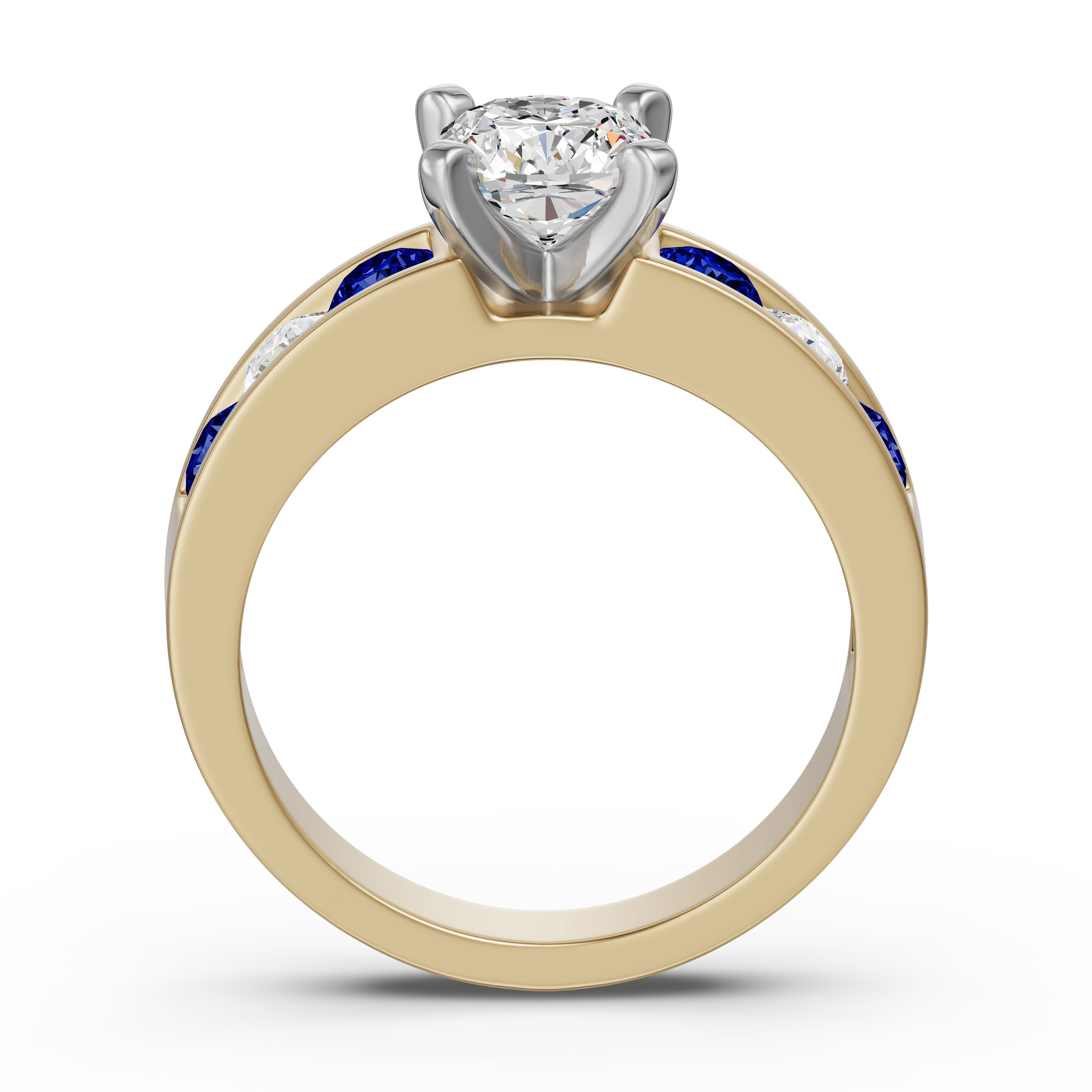 Diamond Diva Cushion Cut Engagement Ring - Sapphire