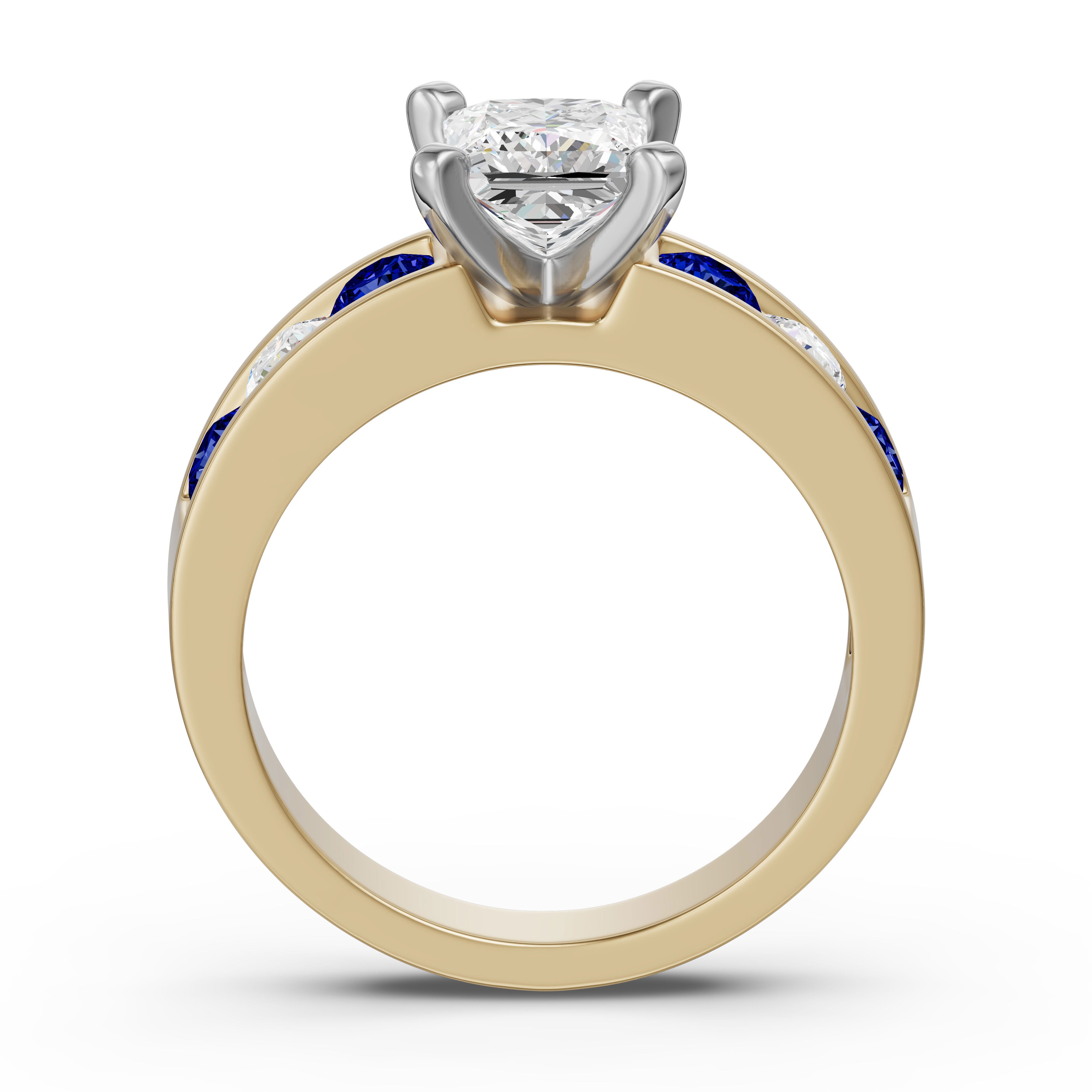 Diamond Diva Princess Cut Engagement Ring - Sapphire