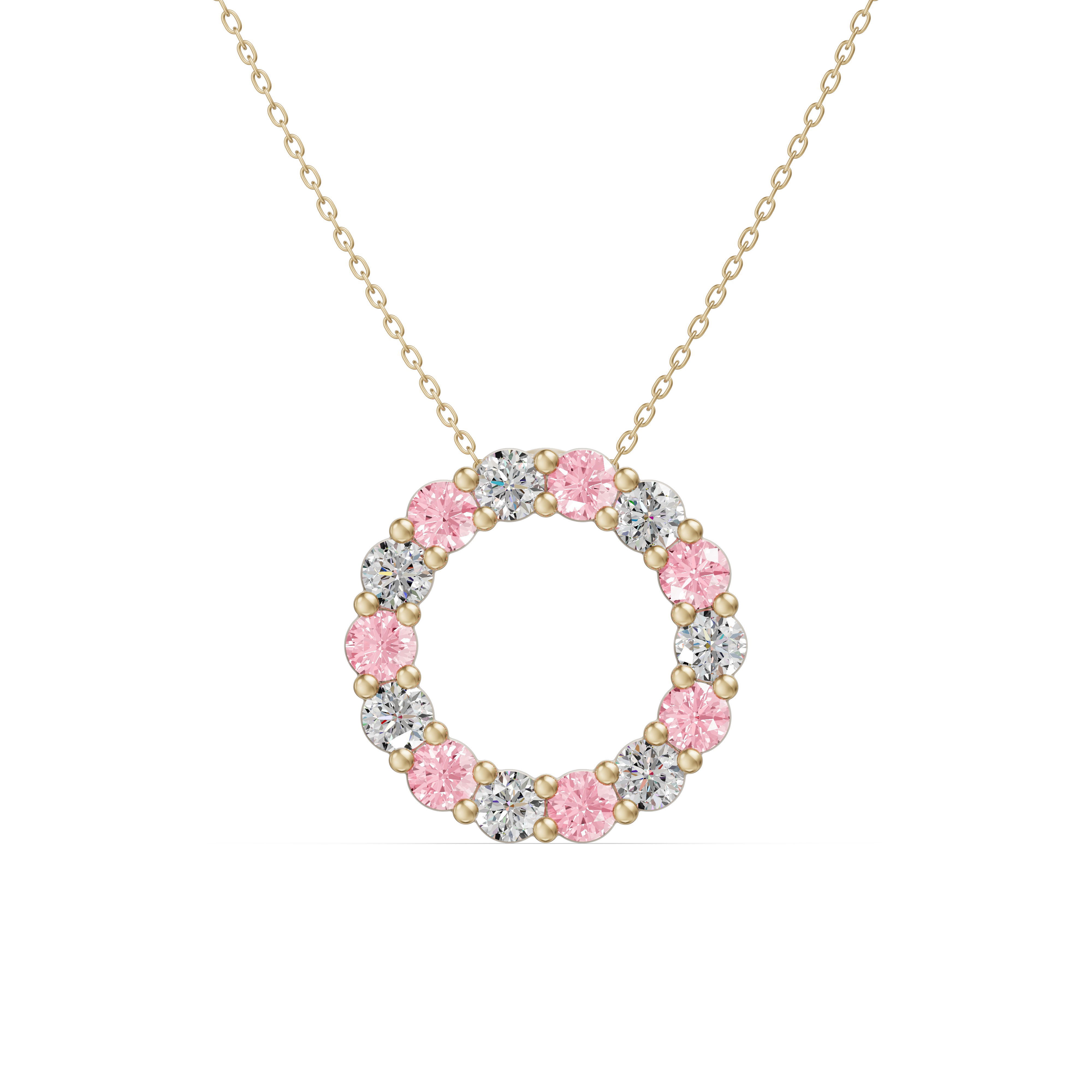 Accented Circle Pendant 2.25ct - Rose