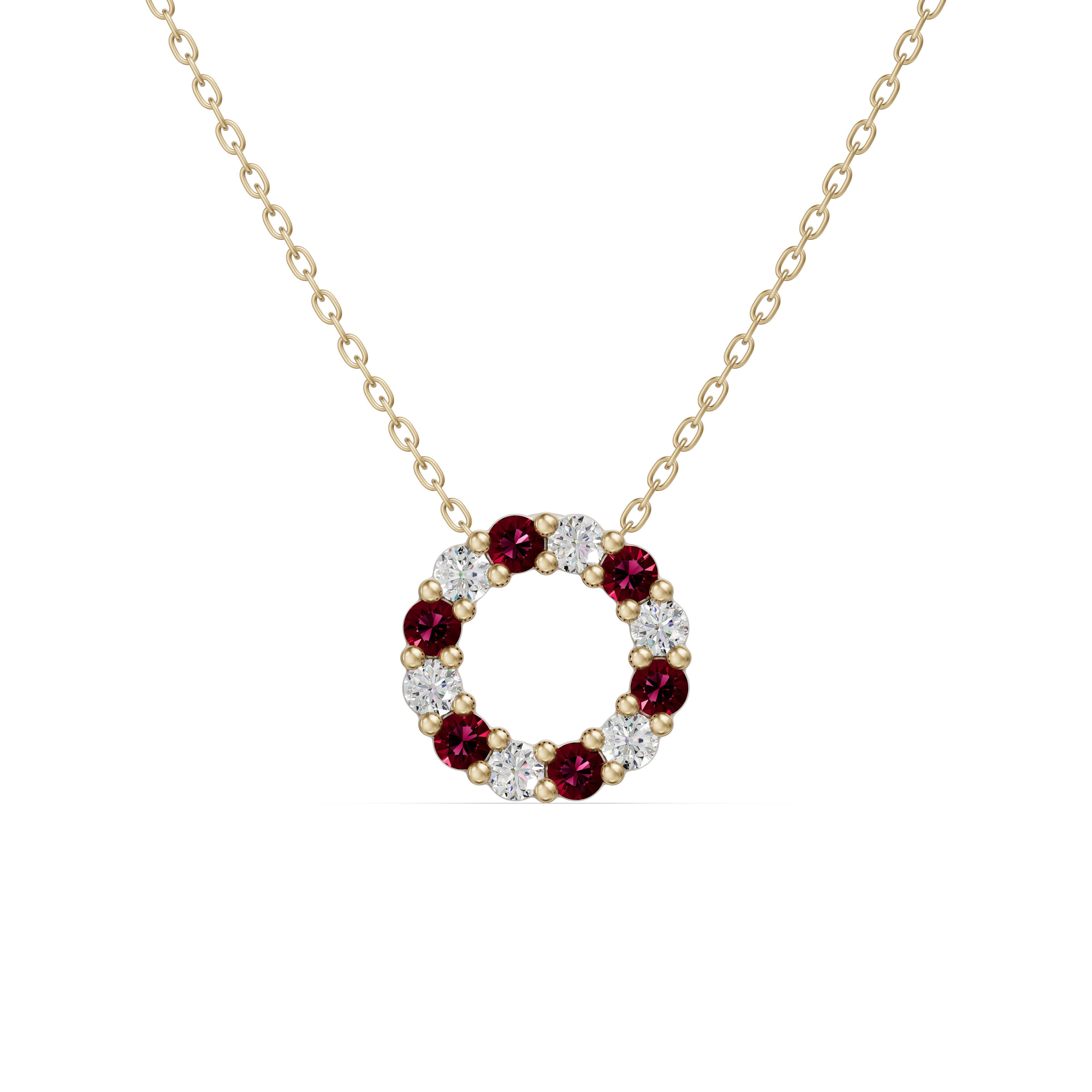 Accented Circle Pendant 0.25ct - Ruby