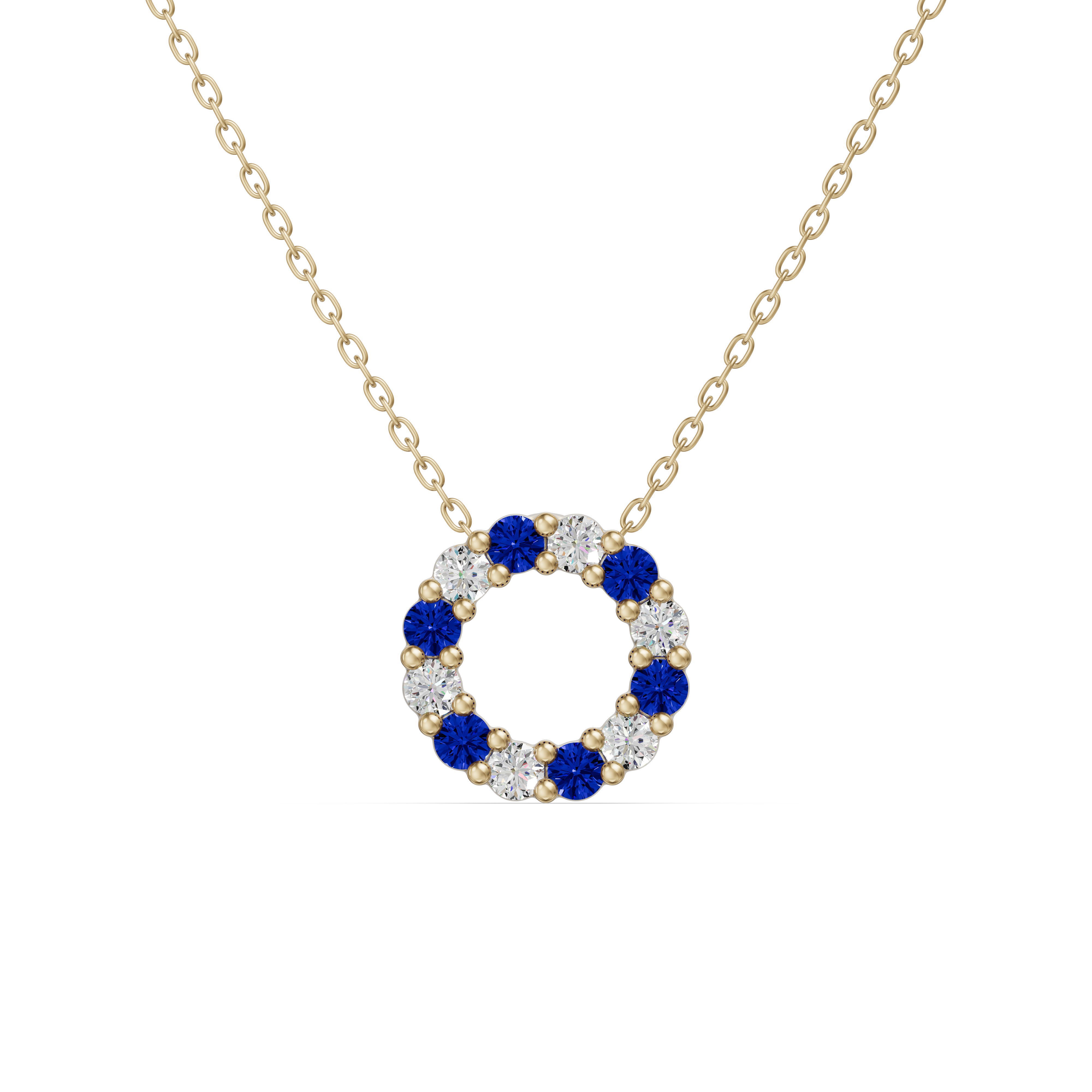 Accented Circle Pendant 0.25ct - Sapphire