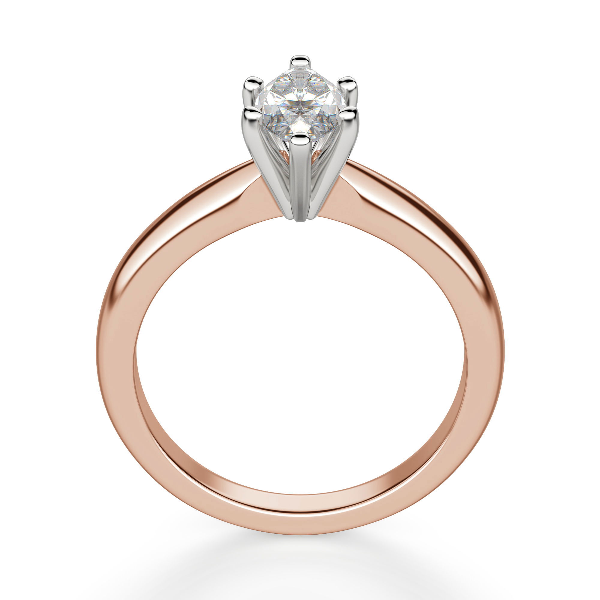 Tapered Classic Solitaire Marquise Cut Engagement Ring