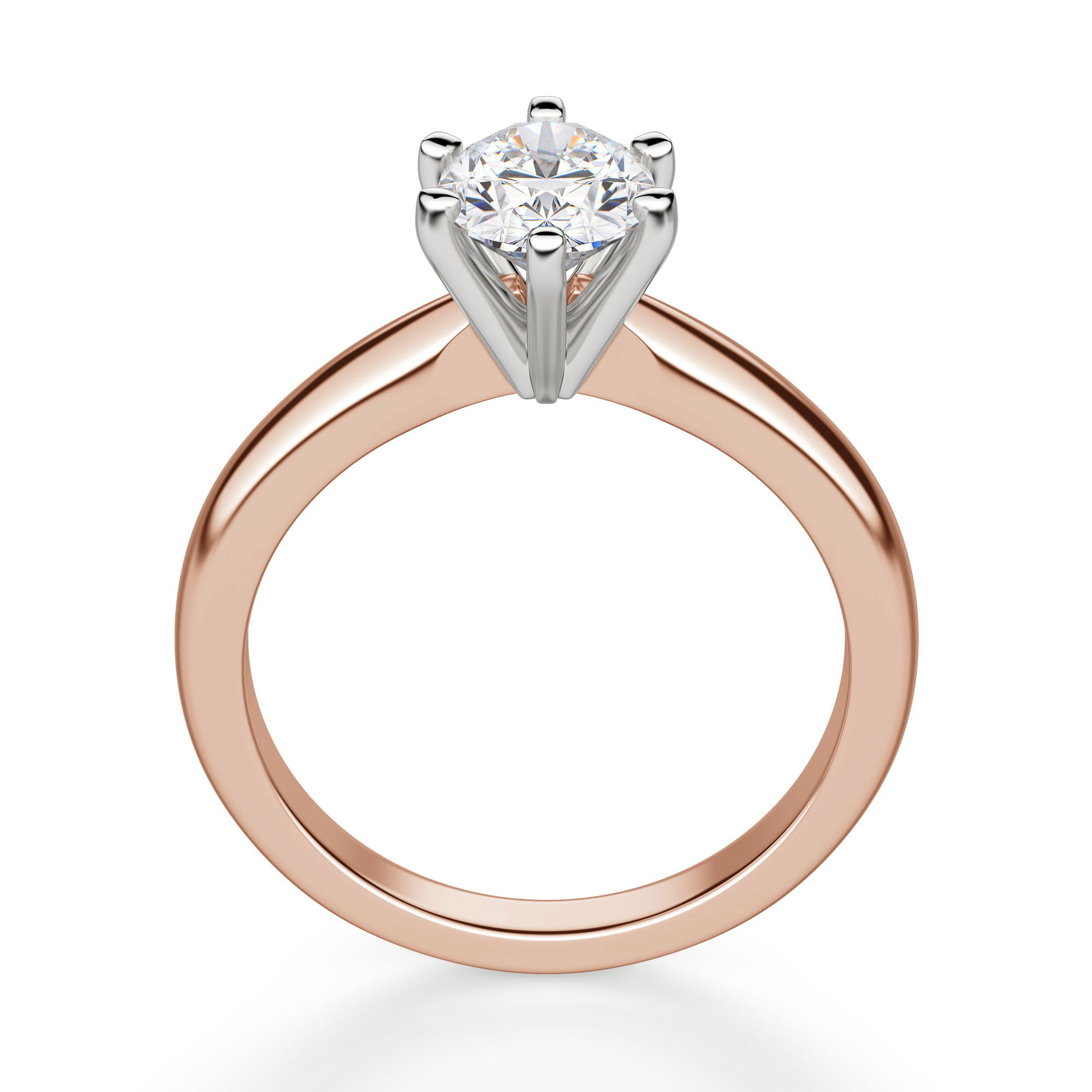 Tapered Classic 6 Prong Solitaire Oval Cut Engagement Ring