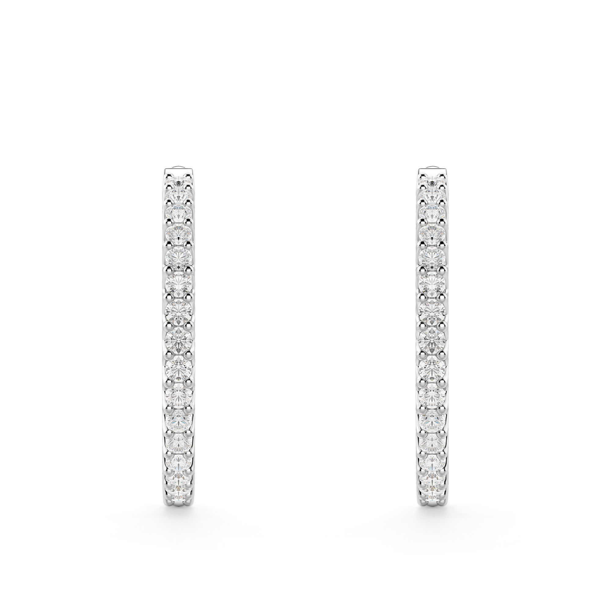 Prong Set Hoop Earrings