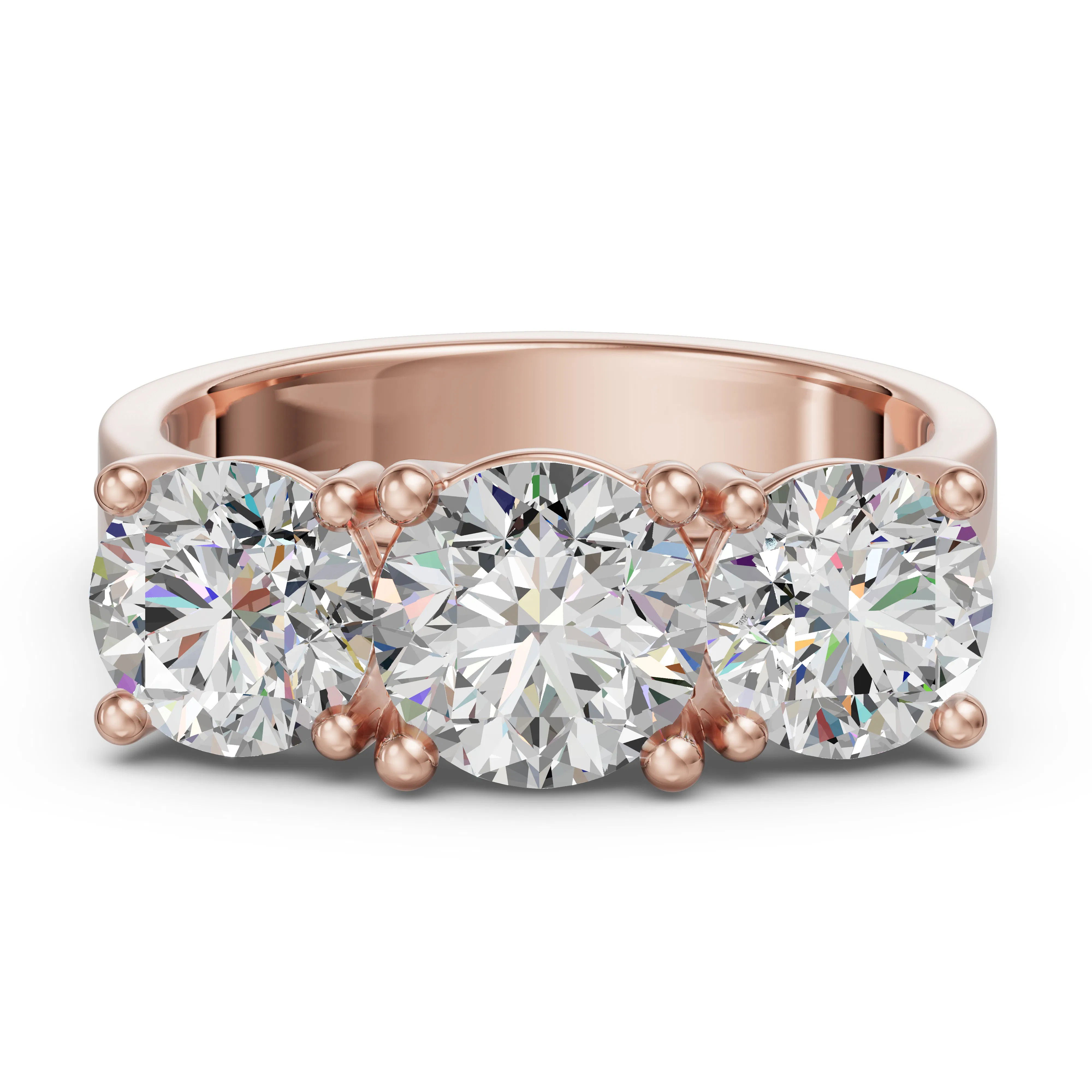 Open Arms Round Cut Engagement Ring