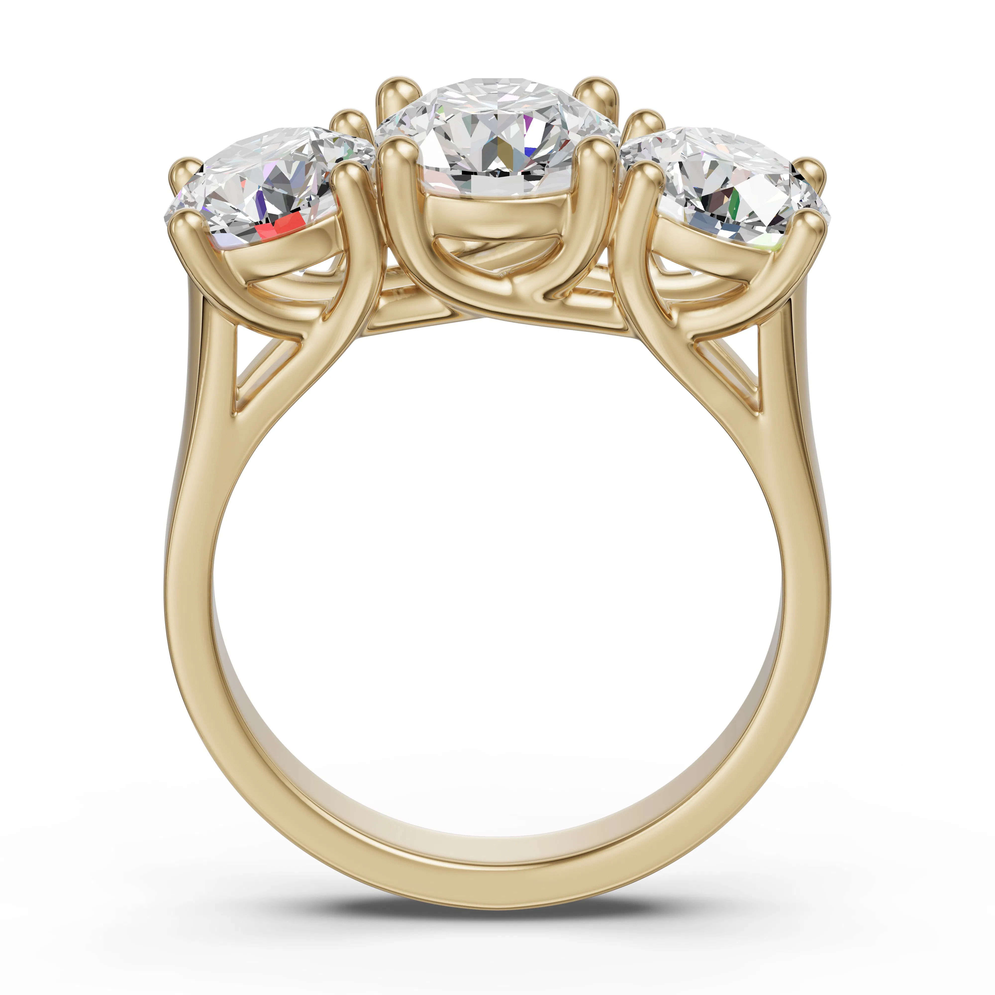 Open Arms Round Cut Engagement Ring