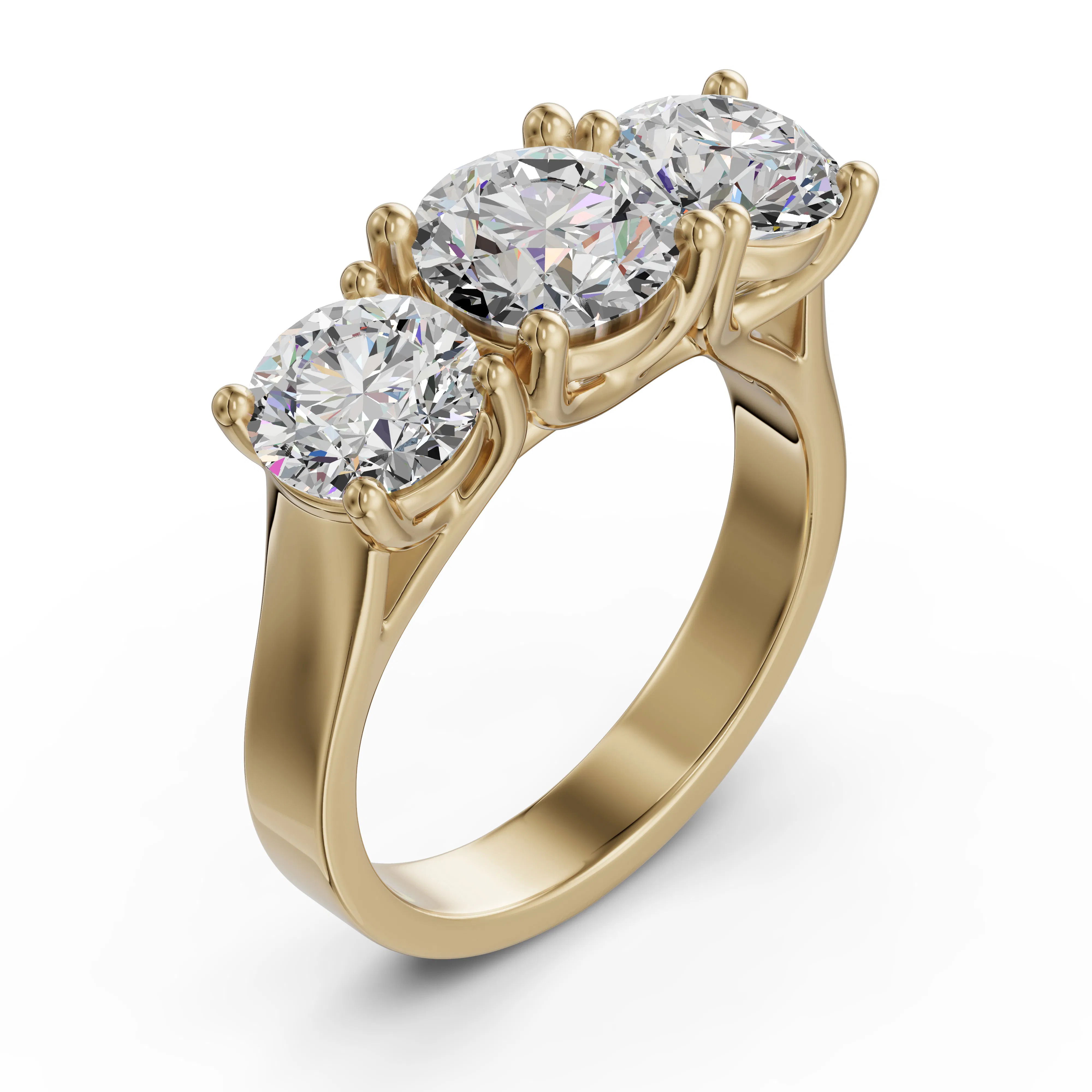 Open Arms Round Cut Engagement Ring