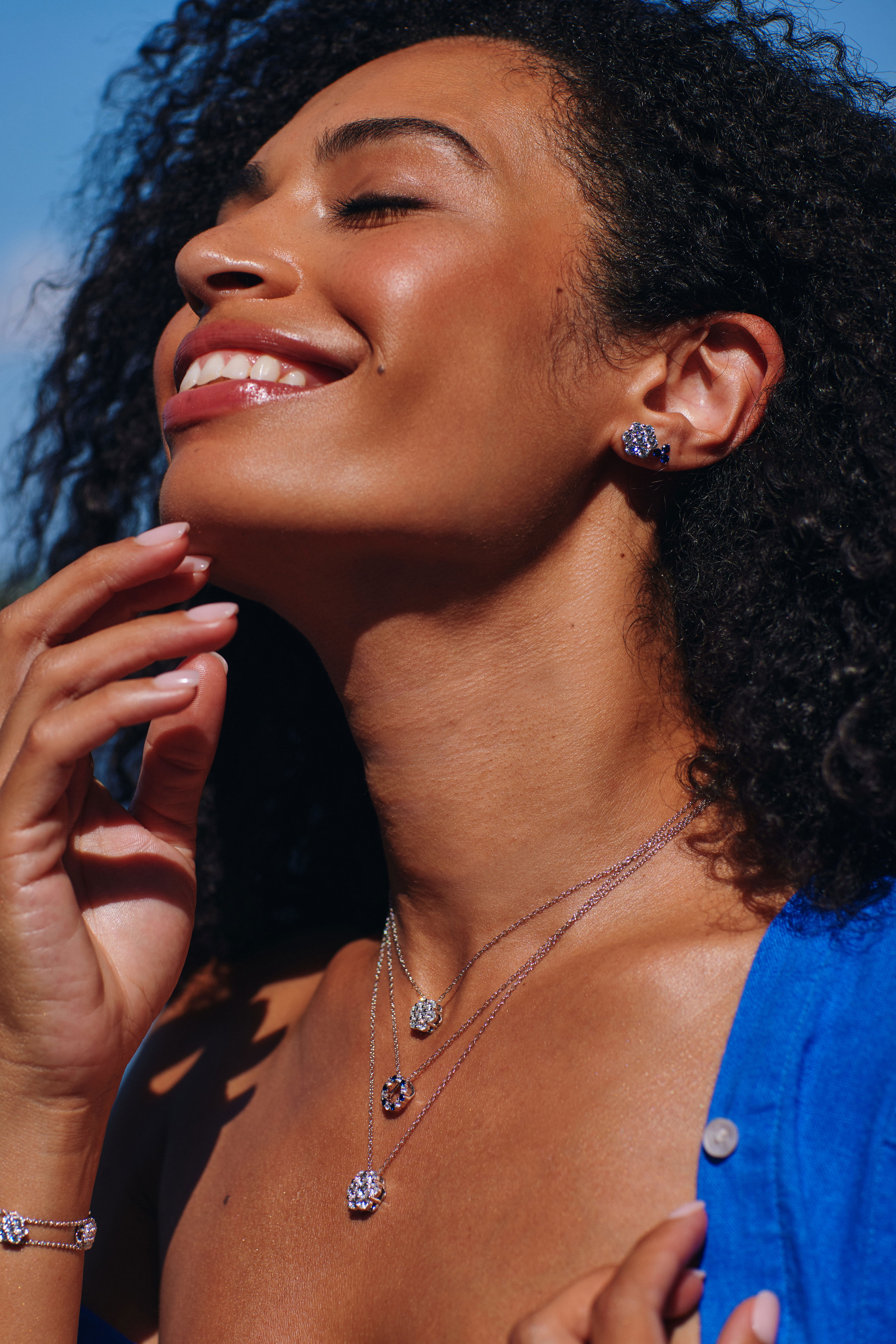 Round Cut Cluster Earrings