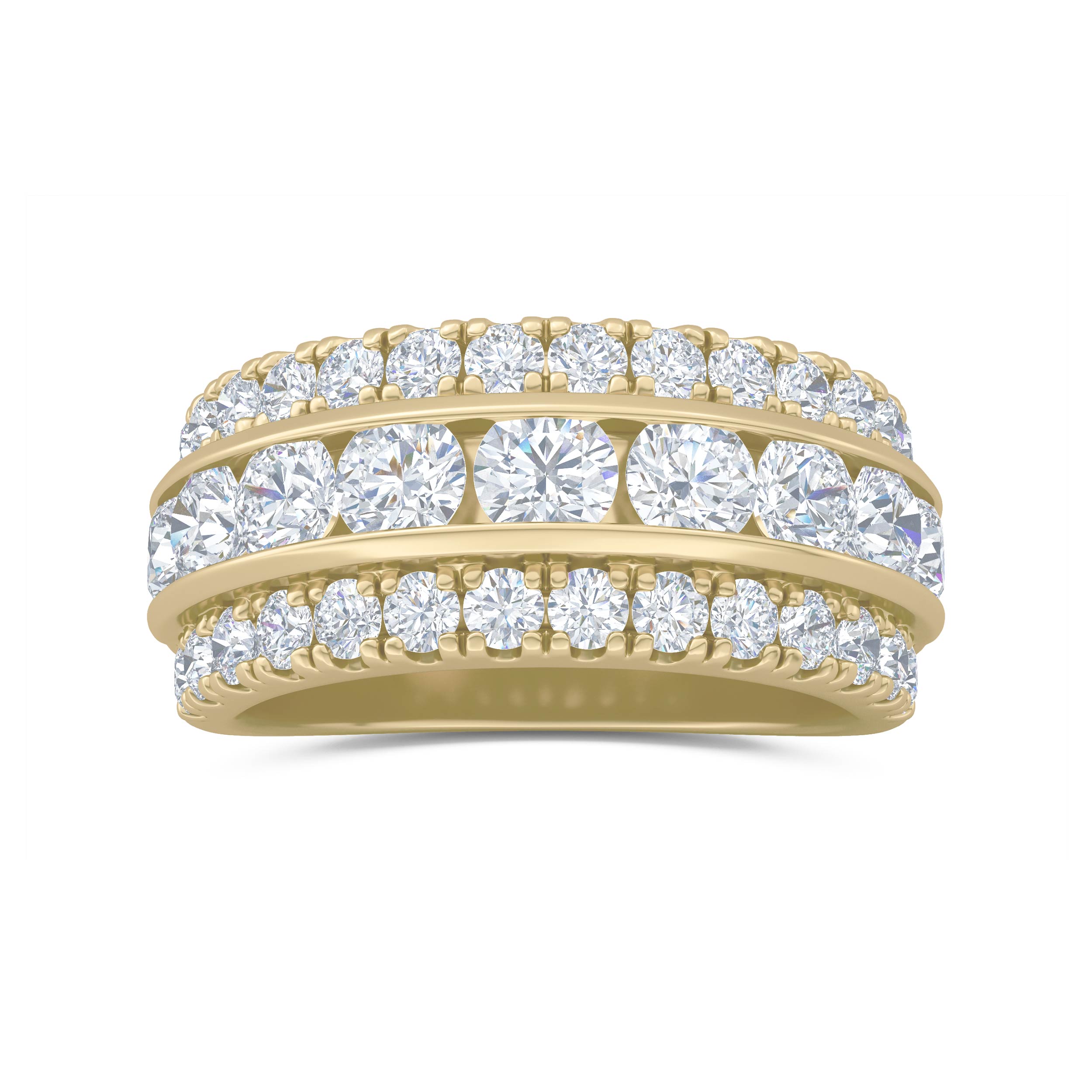 Maverick Statement Band Moissanite Ring in Yellow | Gold by Diamond Nexus