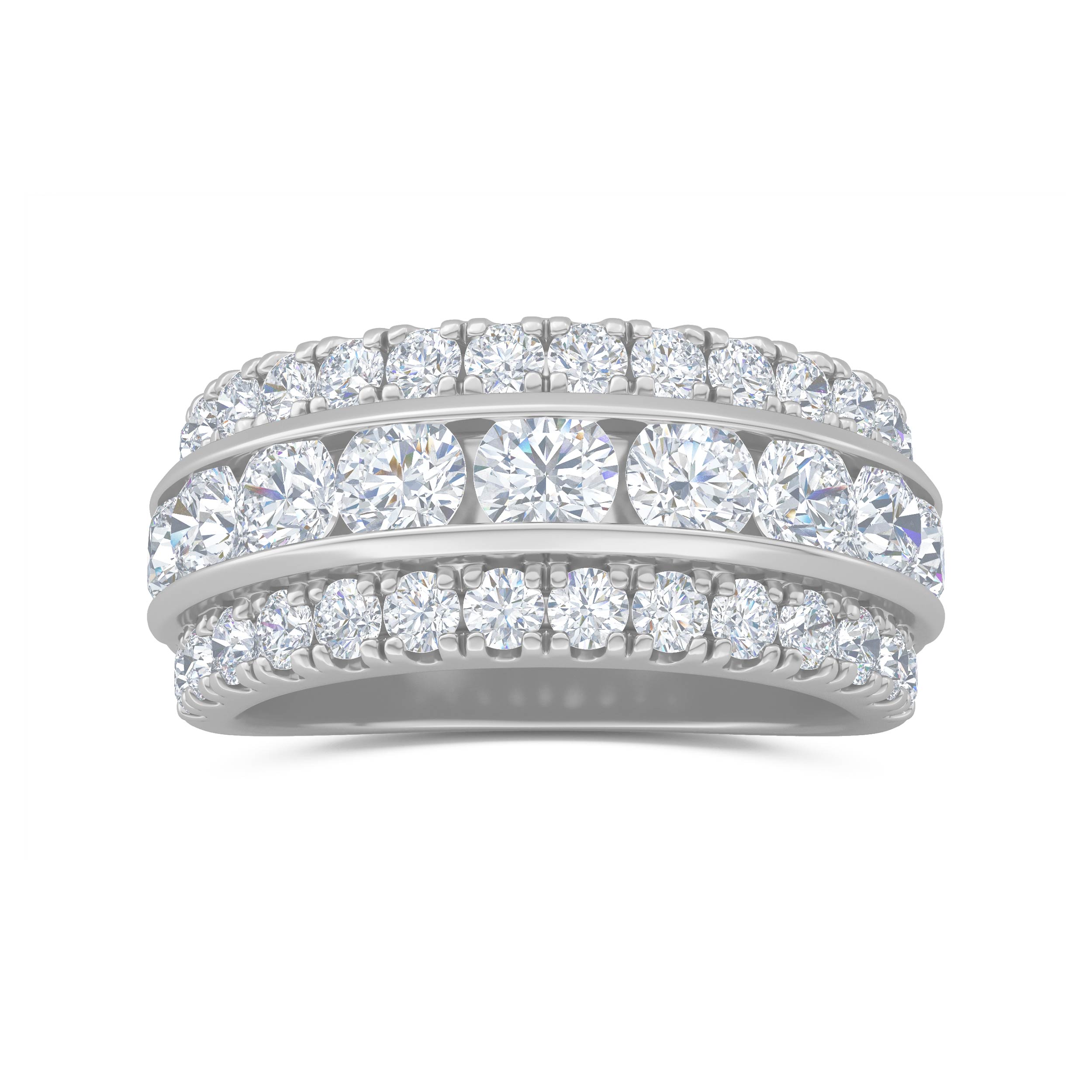 Maverick Statement Band Moissanite Ring in White | Gold by Diamond Nexus