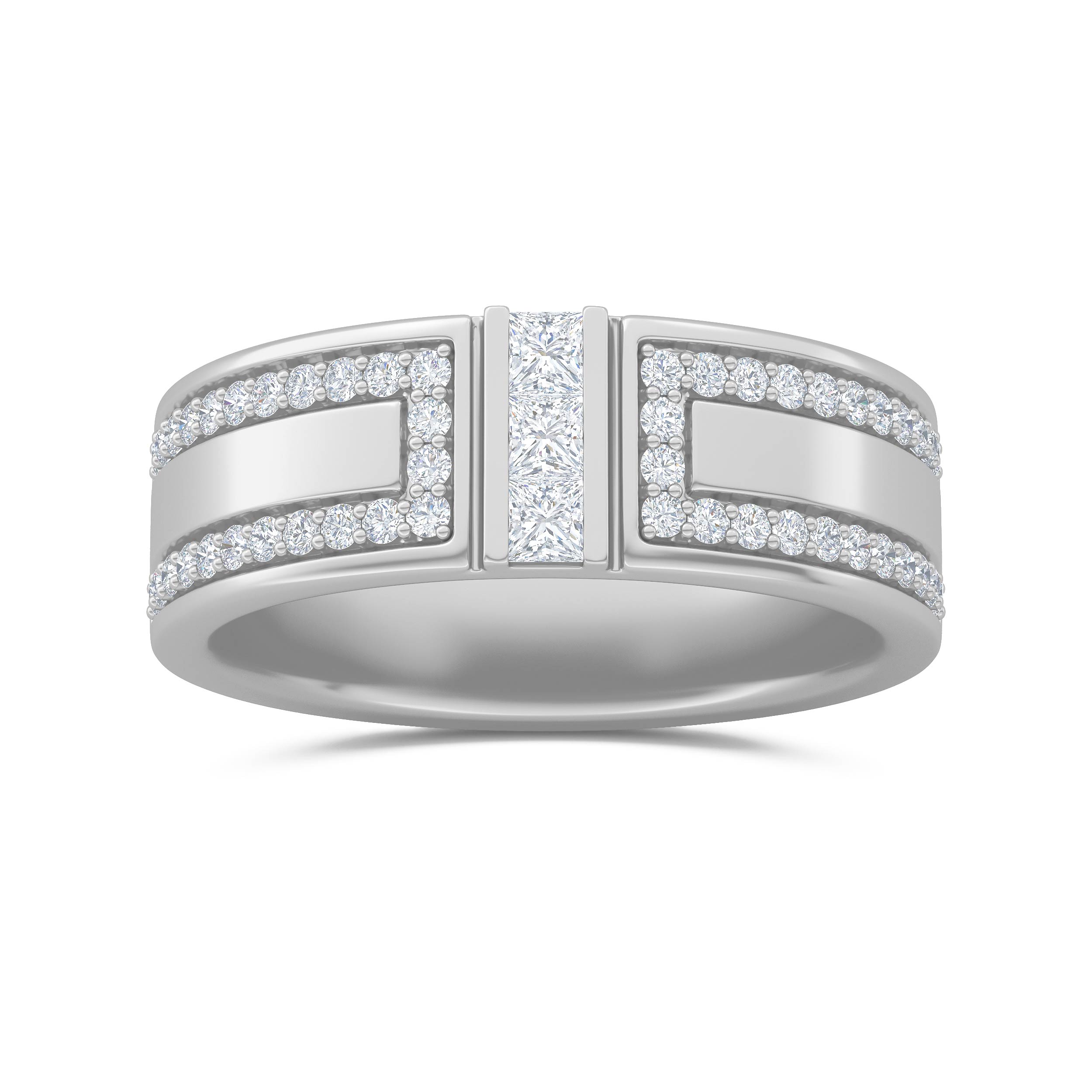 River Band DiamondNexus™ Alternative Ring in White | Gold by Diamond Nexus